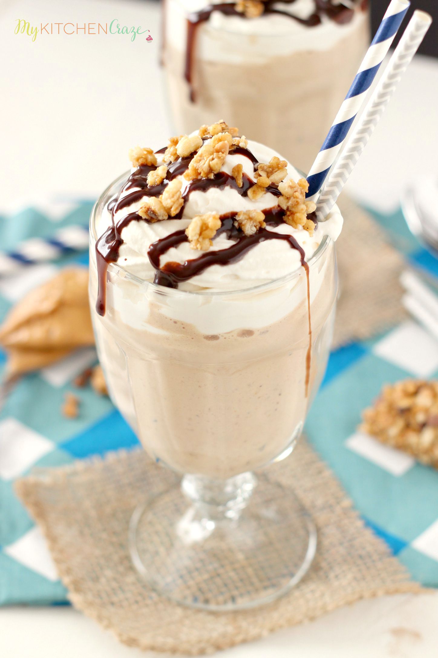 Chocolate Peanut Butter Granola Milkshake ~ mykitchencraze.com