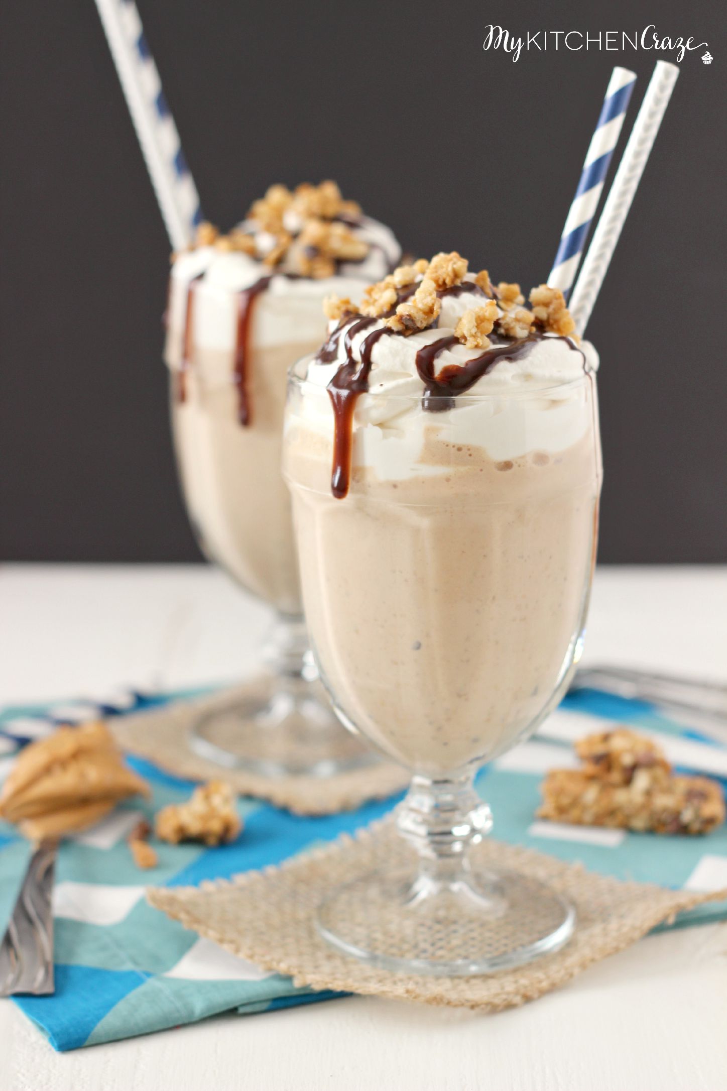 Chocolate Peanut Butter Granola Milkshake ~ mykitchencraze.com