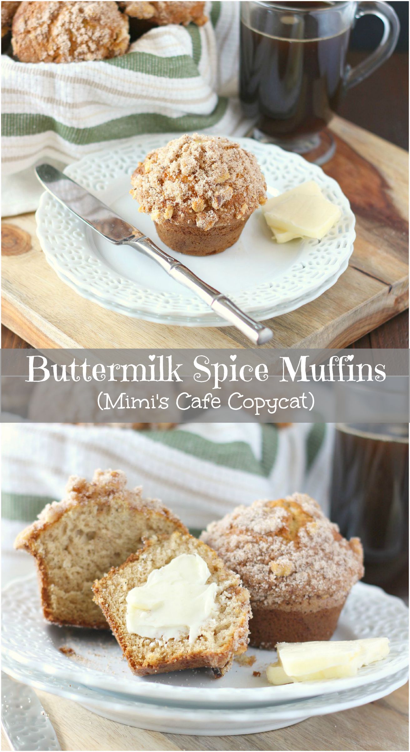Buttermilk Spice Muffins (Mimi's Cafe Copycat) ~ mykitchencraze.com ~ These muffins are perfect for breakfast! Serve warm and with some butter. You'll be in heaven!