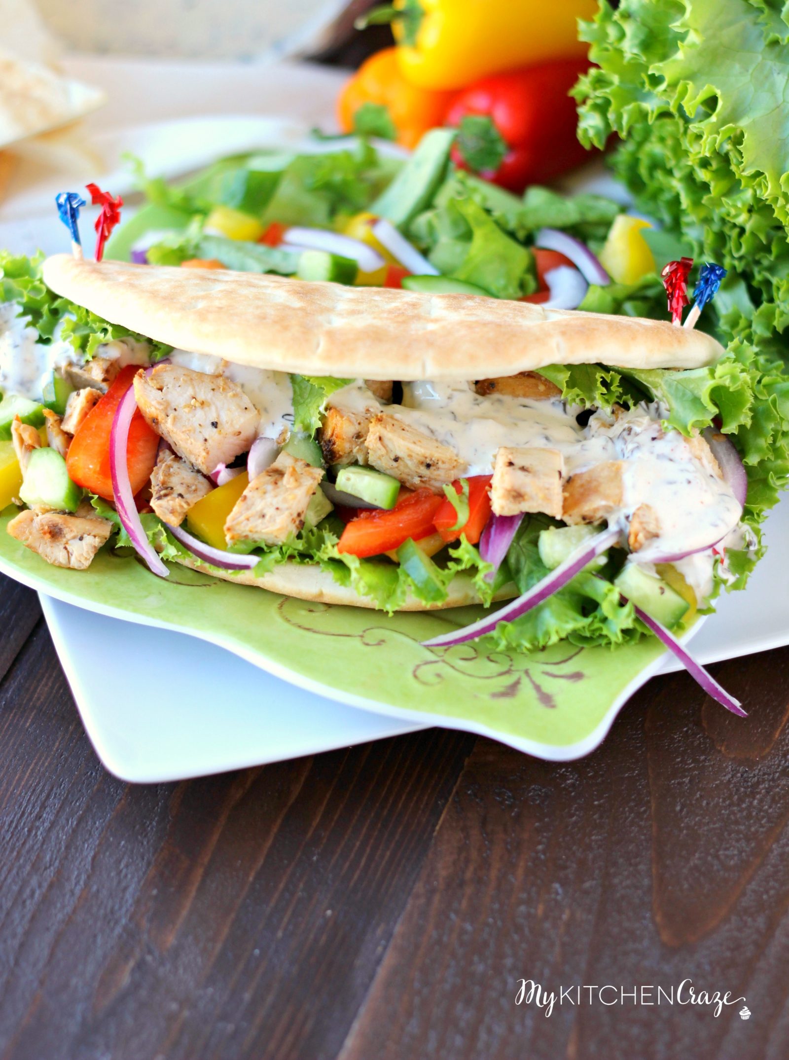 Chicken Pita Wraps ~ mykitchencraze.com ~ A quick, easy and delicious dinner for those busy nights!