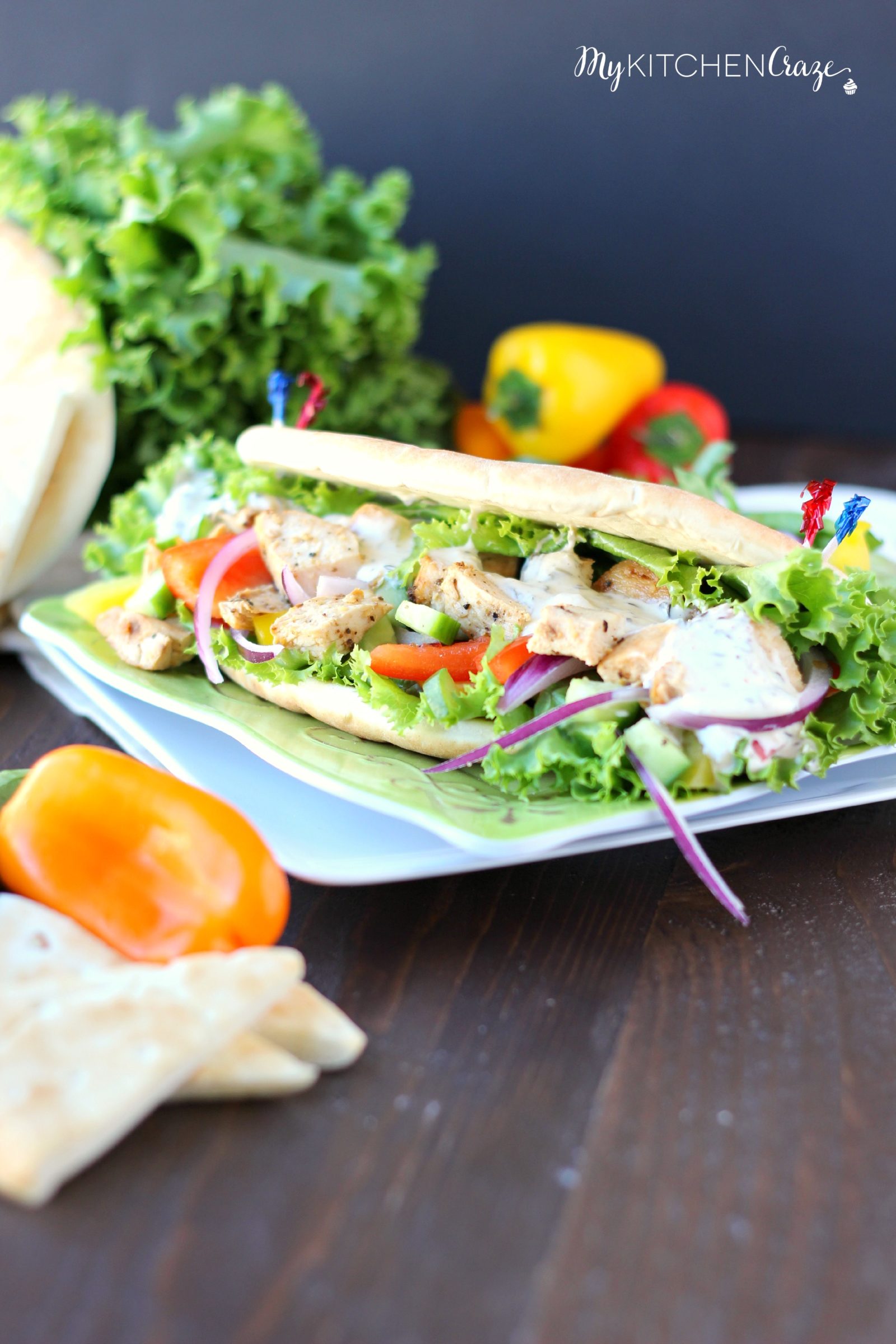 Chicken Pita Wraps ~ mykitchencraze.com ~ A quick, easy and delicious dinner for those busy nights!