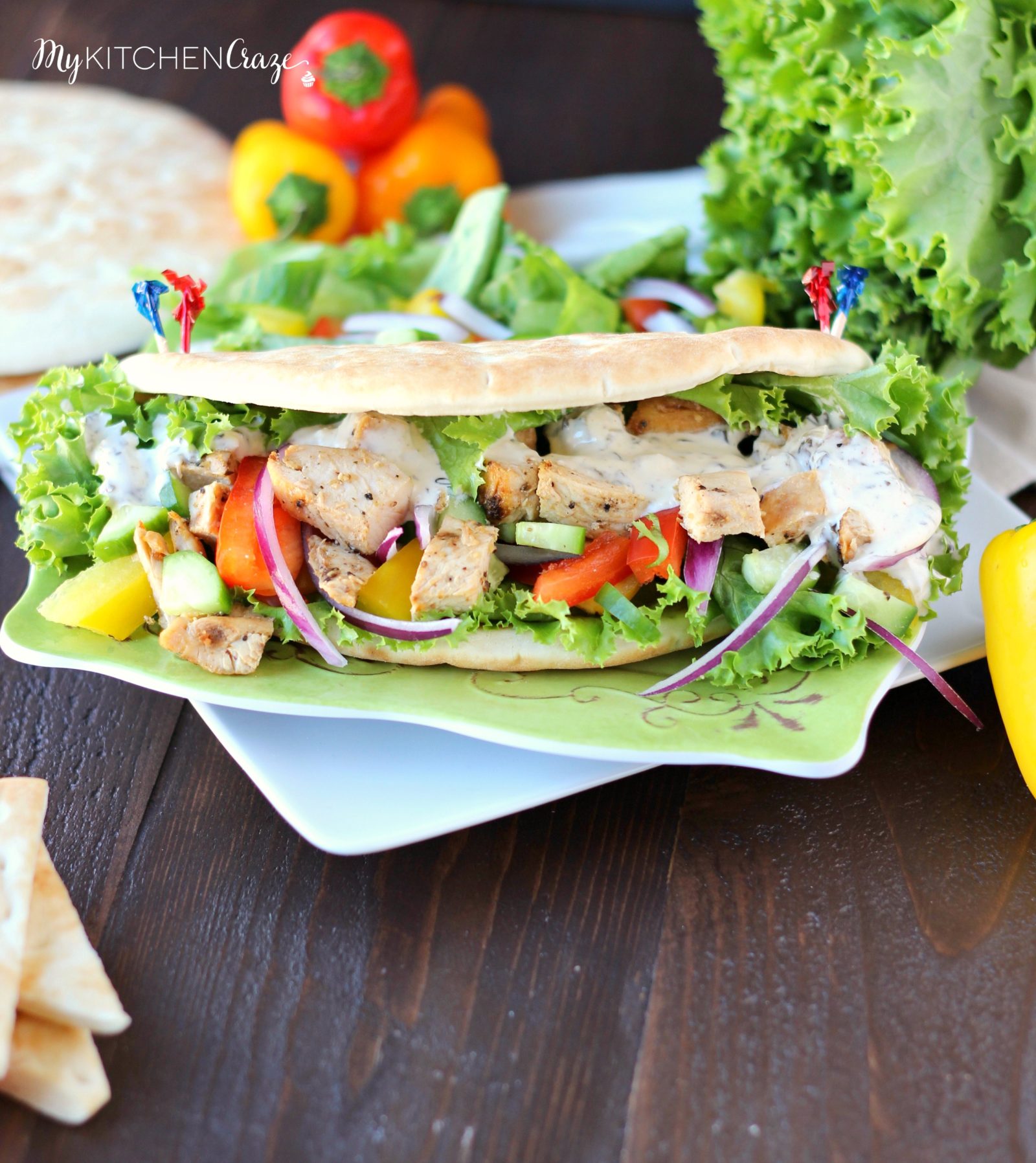 Chicken Pita Wraps ~ mykitchencraze.com ~ A quick, easy and delicious dinner for those busy nights!