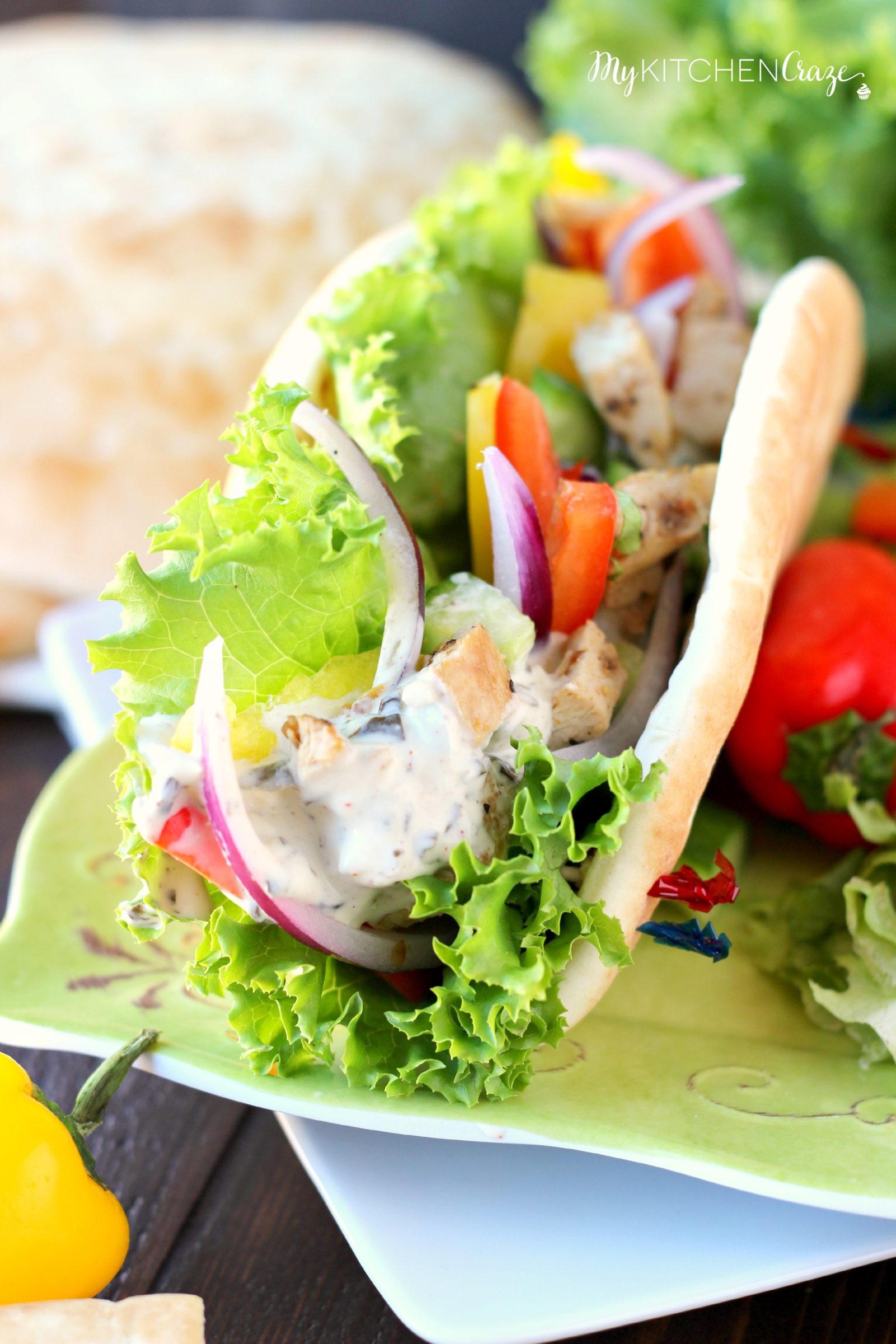 Chicken Pita Wraps ~ mykitchencraze.com ~ A quick, easy and delicious dinner for those busy nights!