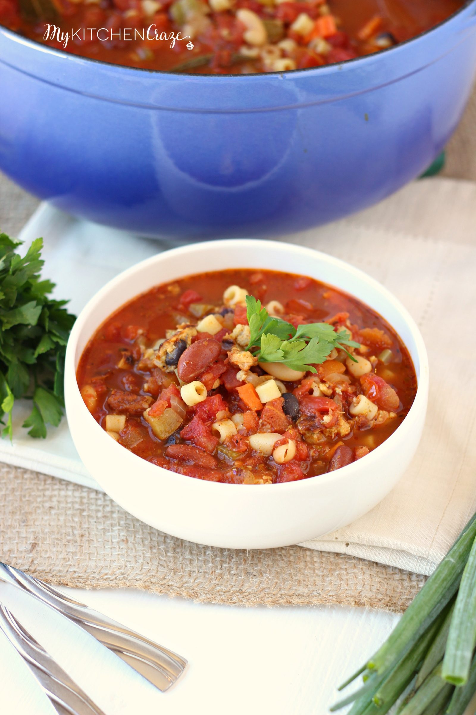 Pasta E Fagioli ~ mykitchencraze ~ Delicious hearty soup for those cold chilly nights!