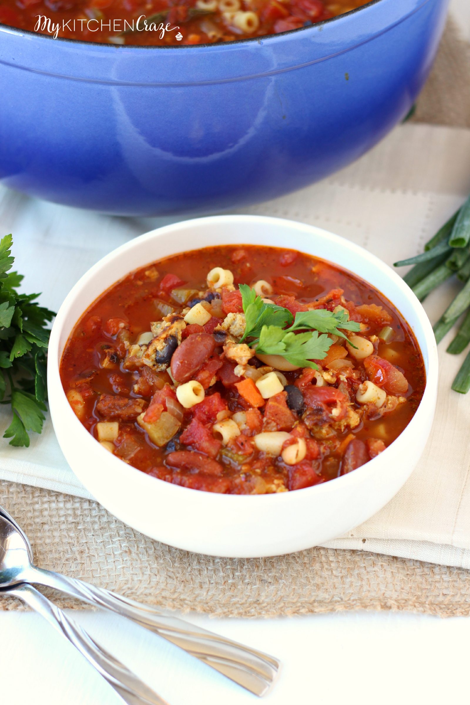 Pasta E Fagioli ~ mykitchencraze ~ Delicious hearty soup for those cold chilly nights!