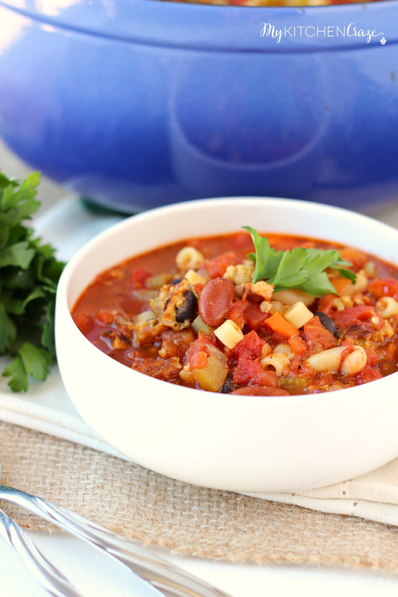 Pasta E Fagioli ~ mykitchencraze ~ Delicious hearty soup for those cold chilly nights!