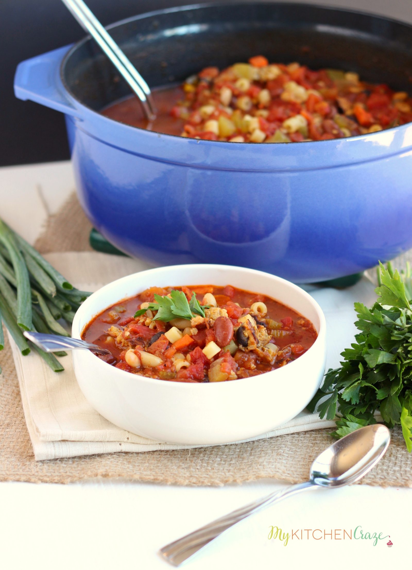 Pasta E Fagioli ~ mykitchencraze ~ Delicious hearty soup for those cold chilly nights!