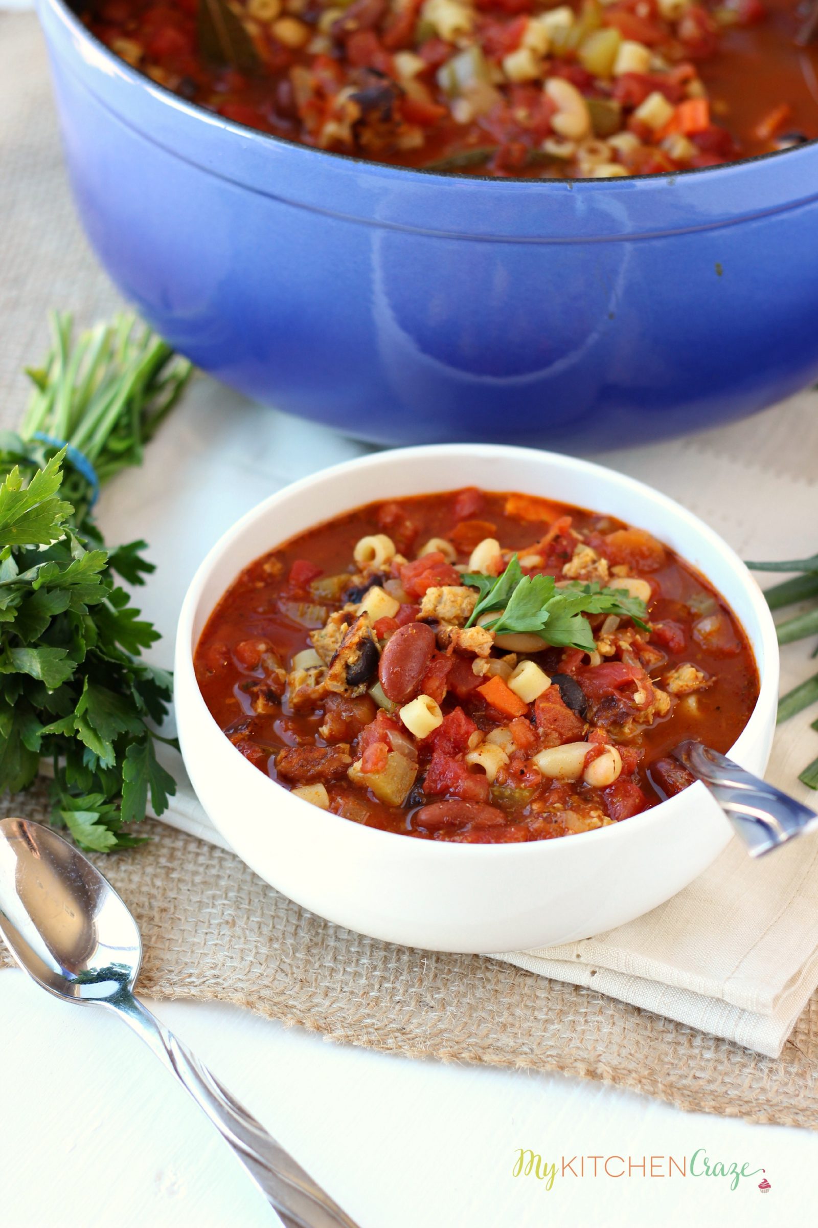 Pasta E Fagioli ~ mykitchencraze ~ Delicious hearty soup for those cold chilly nights!