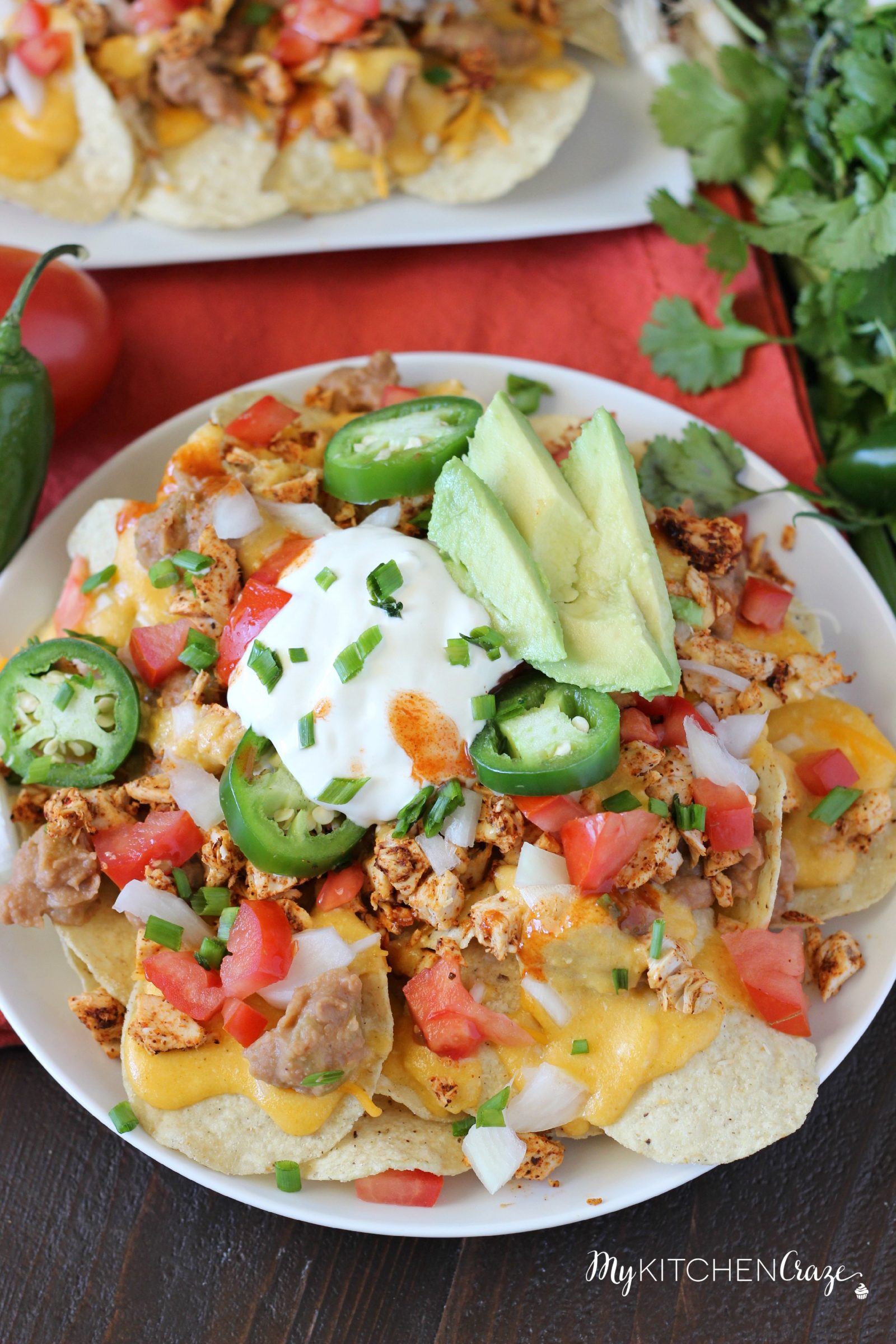 Spicy Turkey Nachos ~ mykitchencraze.com ~ Perfect way to use up the leftover turkey from Thanksgiving. Plus they're delicious and a breeze to whip up!