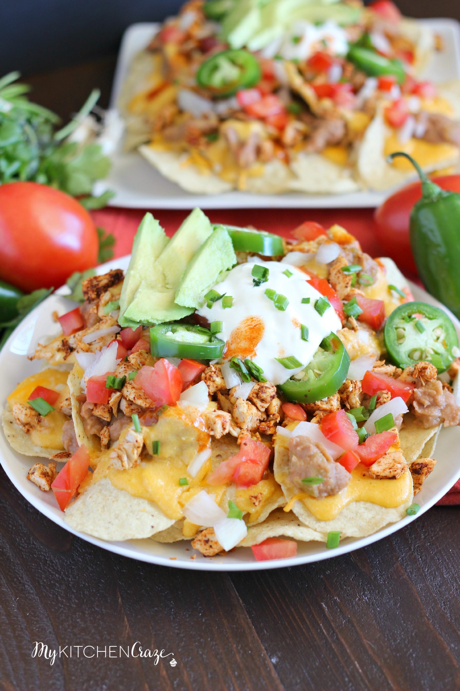 Spicy Turkey Nachos ~ mykitchencraze.com ~ Perfect way to use up the leftover turkey from Thanksgiving. Plus they're delicious and a breeze to whip up!