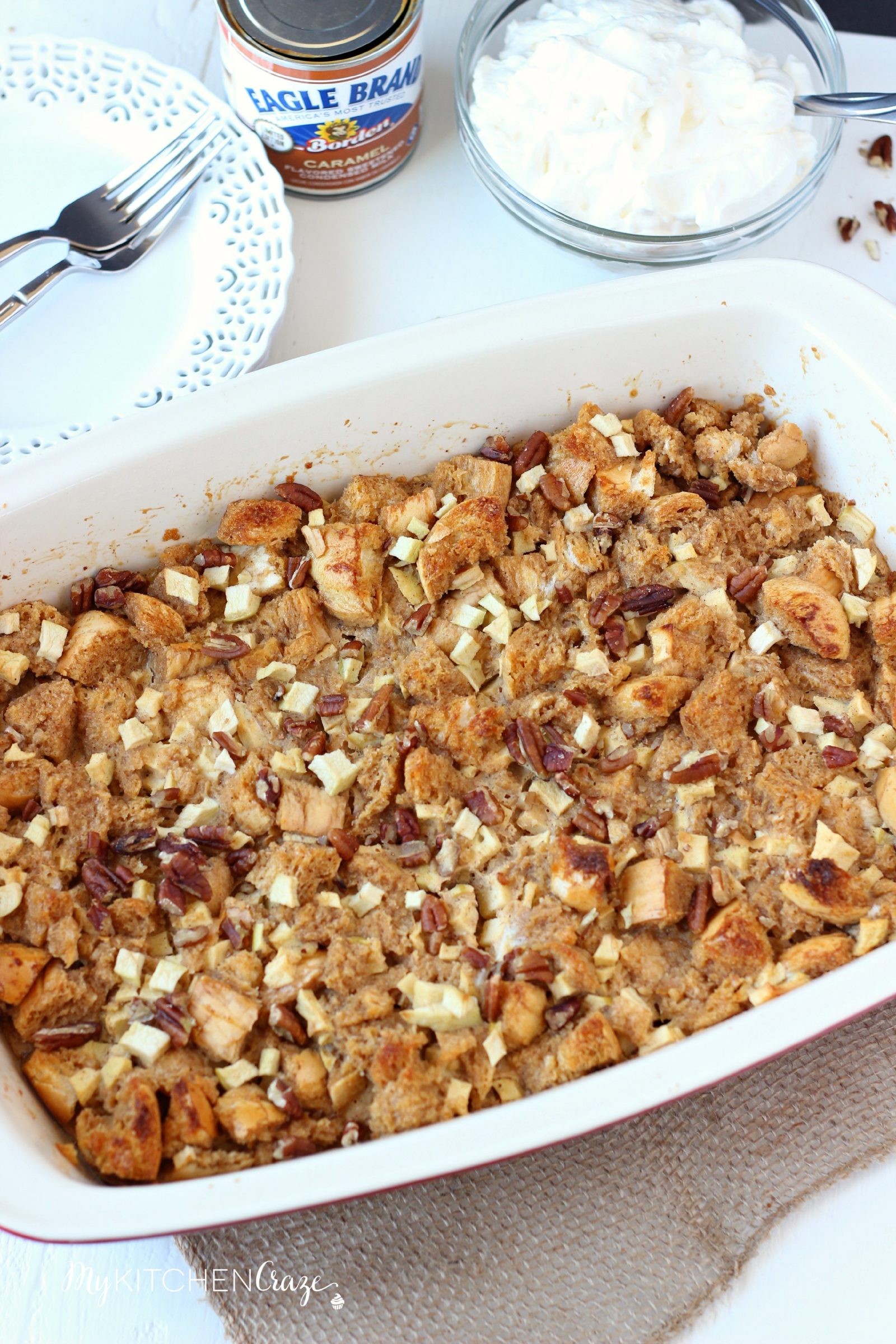 Caramel Apple Bread Pudding ~ mykitchencraze.com