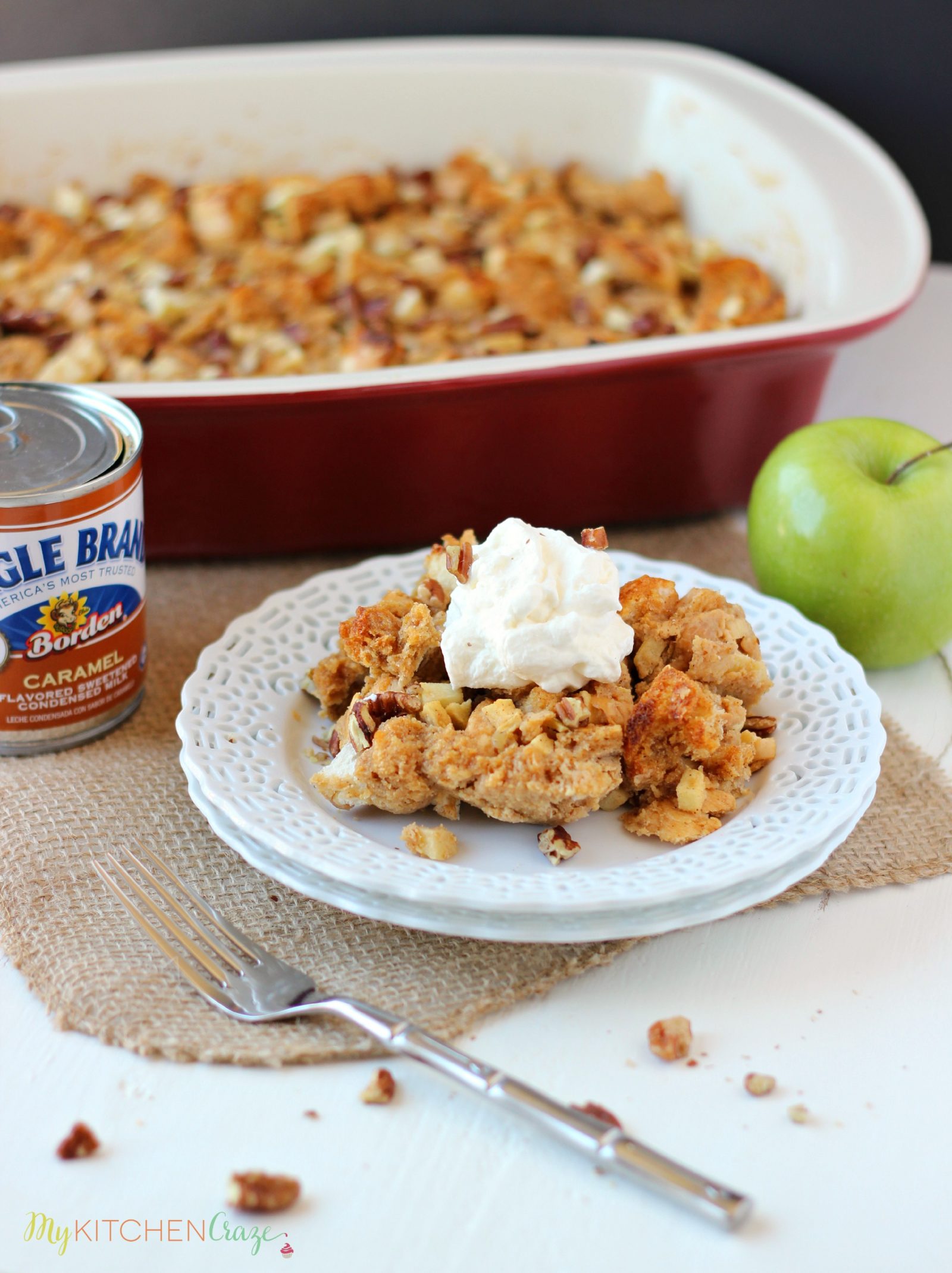 Caramel Apple Bread Pudding ~ mykitchencraze.com