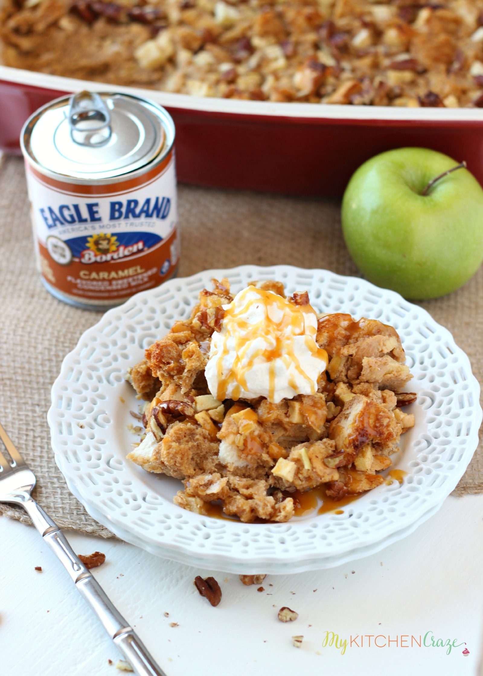 Caramel Apple Bread Pudding ~ mykitchencraze.com