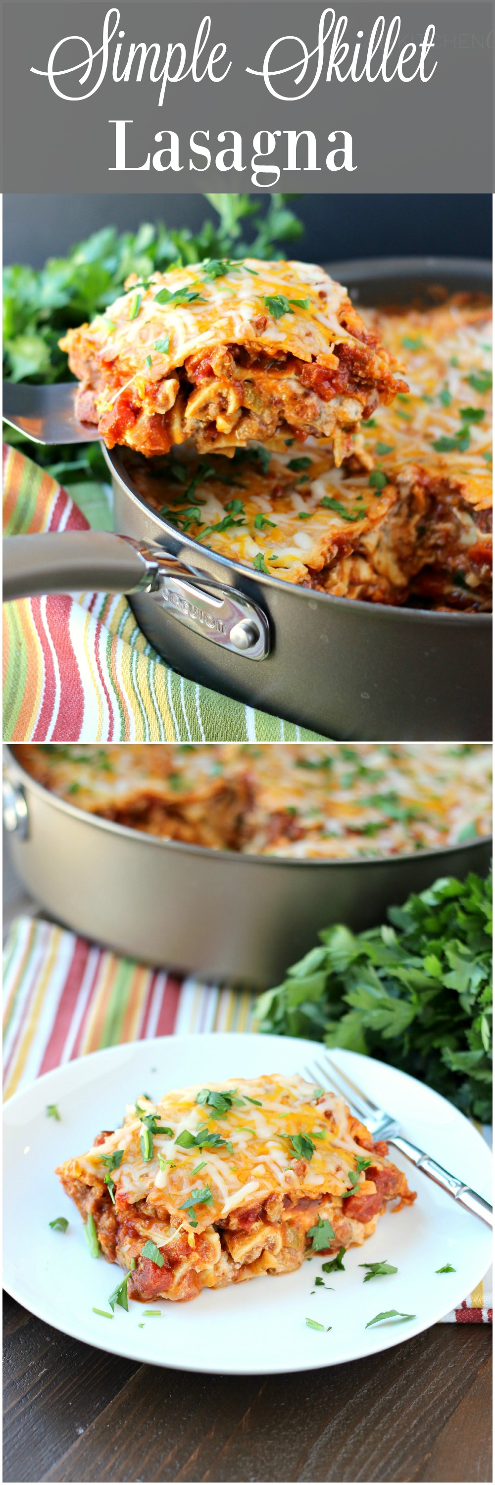 Simple Skillet Lasagna ~ mykitchencraze.com ~ Need an easy meal for dinner tonight? This skillet lasagna will be on your table in no time. Delicious! #NaturallyCheesy #ad