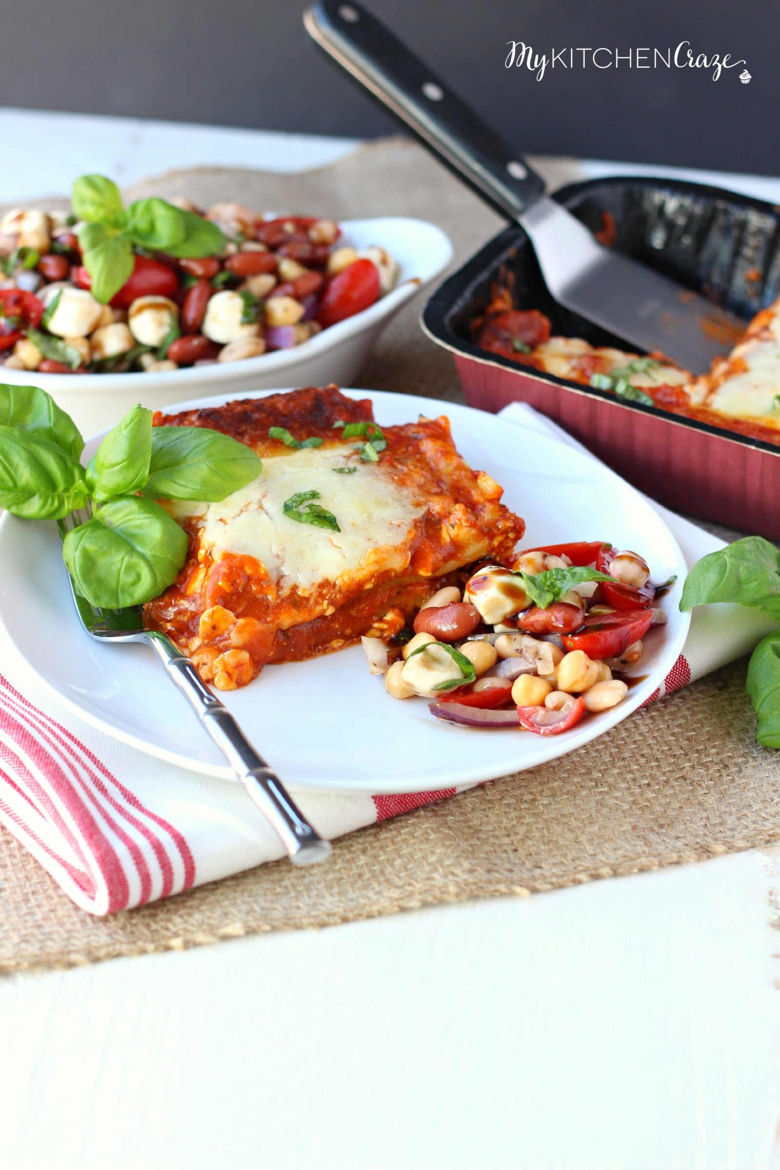 Three Bean Caprese Salad ~ mykitchencraze.com ~ Perfect side dish for any meal.