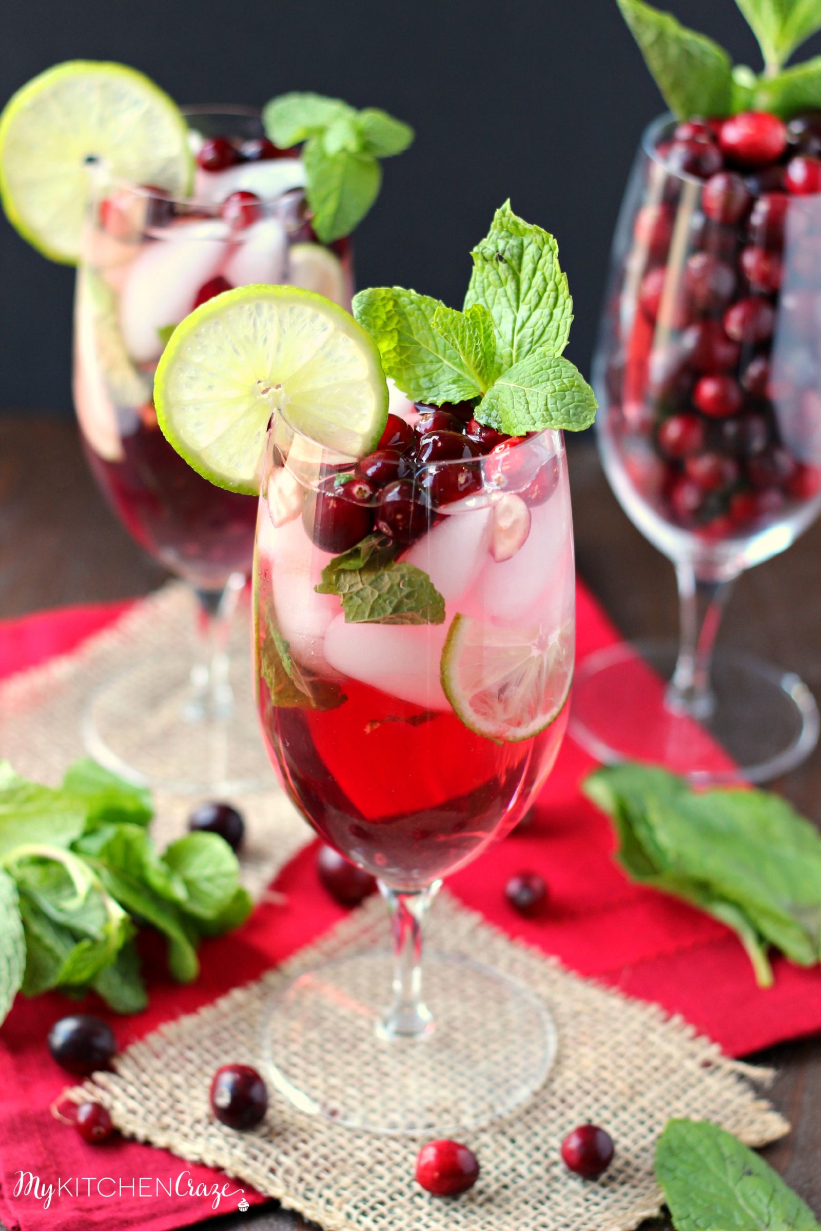 Cranberry Mojito ~ mykitchencraze.com ~ A refreshing and delicious drink for your holiday parties!