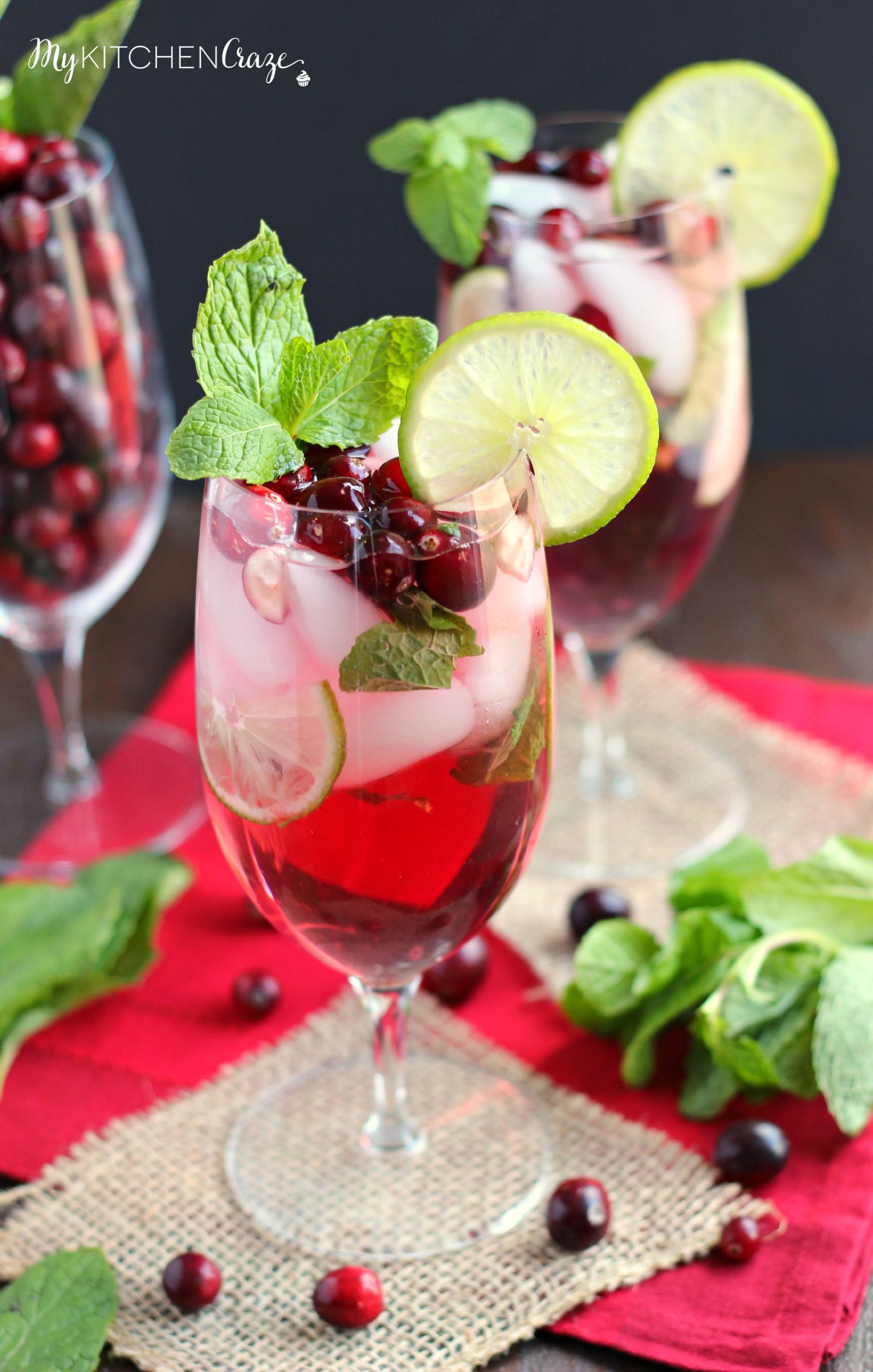 Cranberry Mojito ~ mykitchencraze.com ~ A refreshing and delicious drink for your holiday parties!