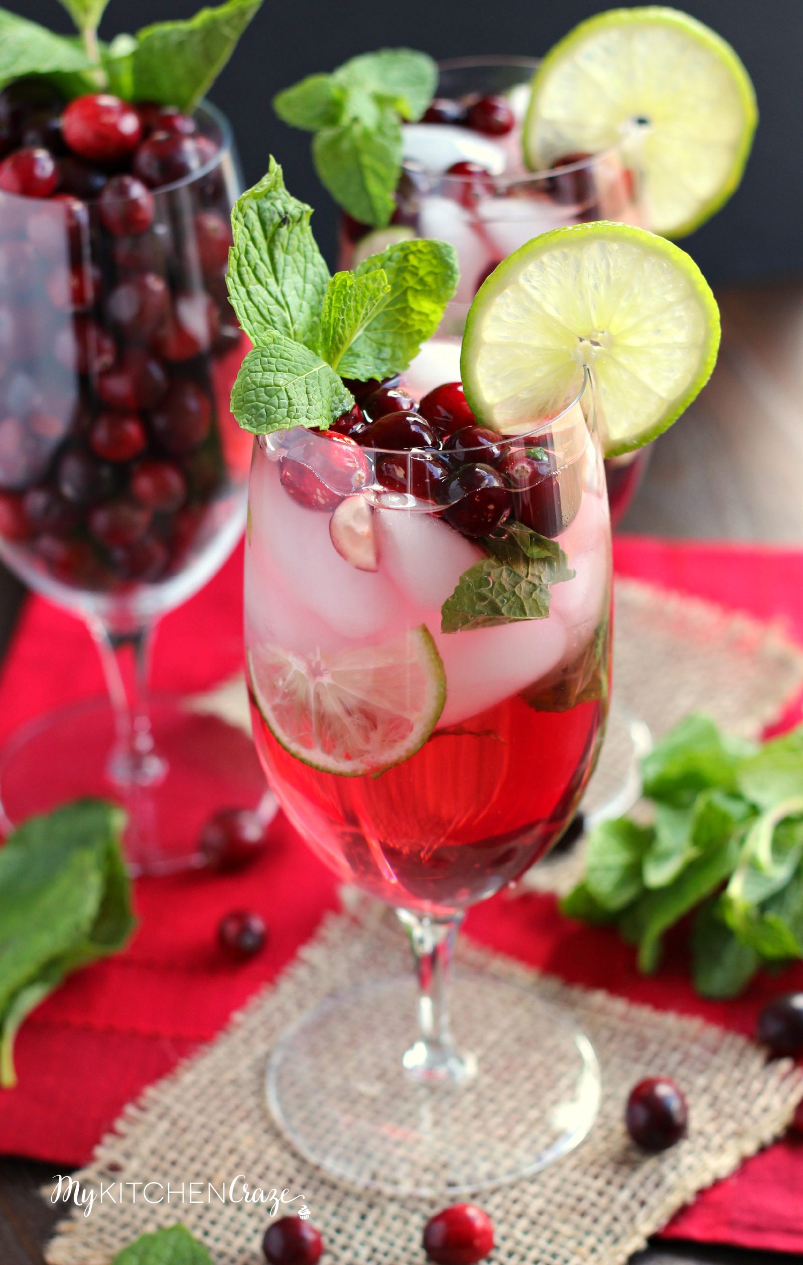 Cranberry Mojito ~ mykitchencraze.com ~ A refreshing and delicious drink for your holiday parties!