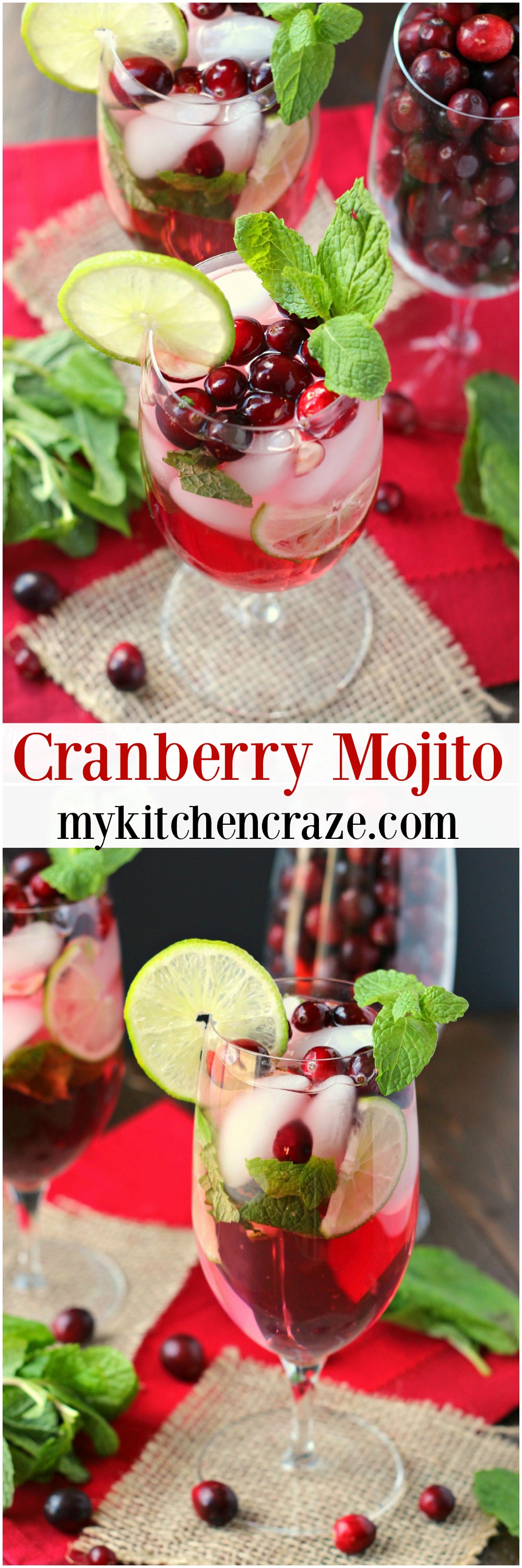 Cranberry Mojito ~ mykitchencraze.com ~ A refreshing and delicious drink for your holiday parties! #CelebrateThis #ad