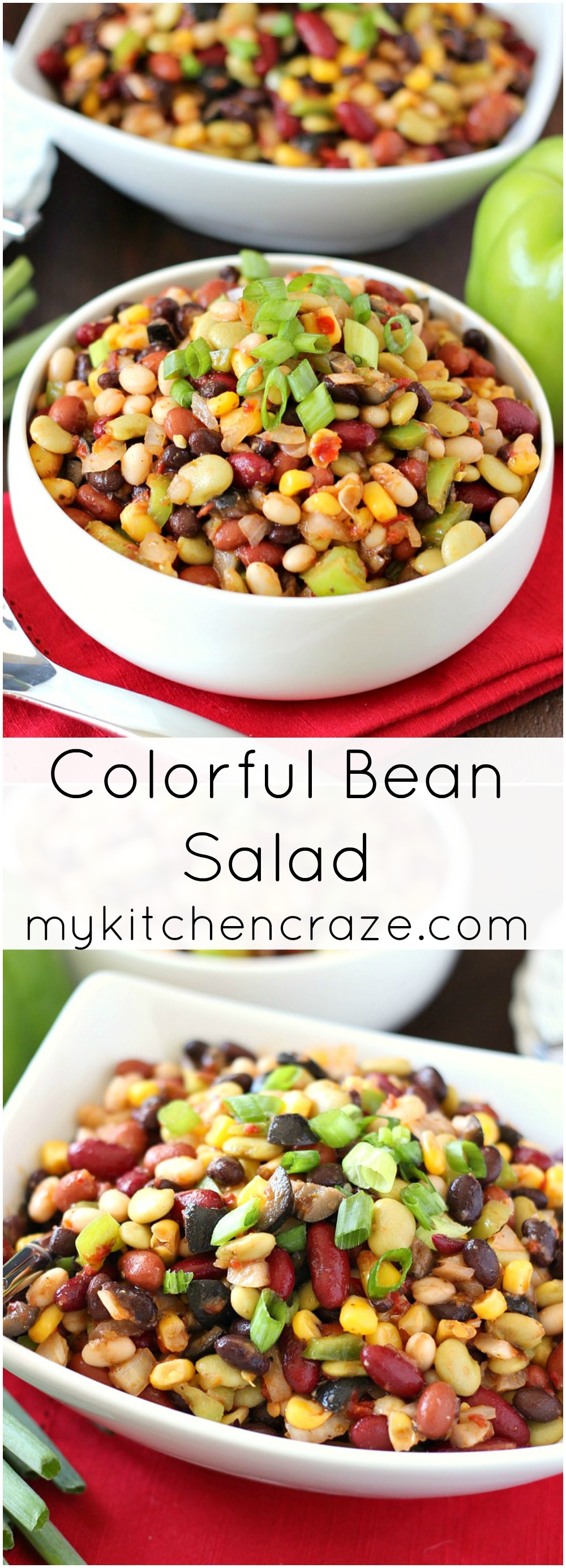 Colorful Bean Salad - A delicious array of flavors and beans brings this side dish to a whole new level. Plus it's easy to throw together on a busy night!