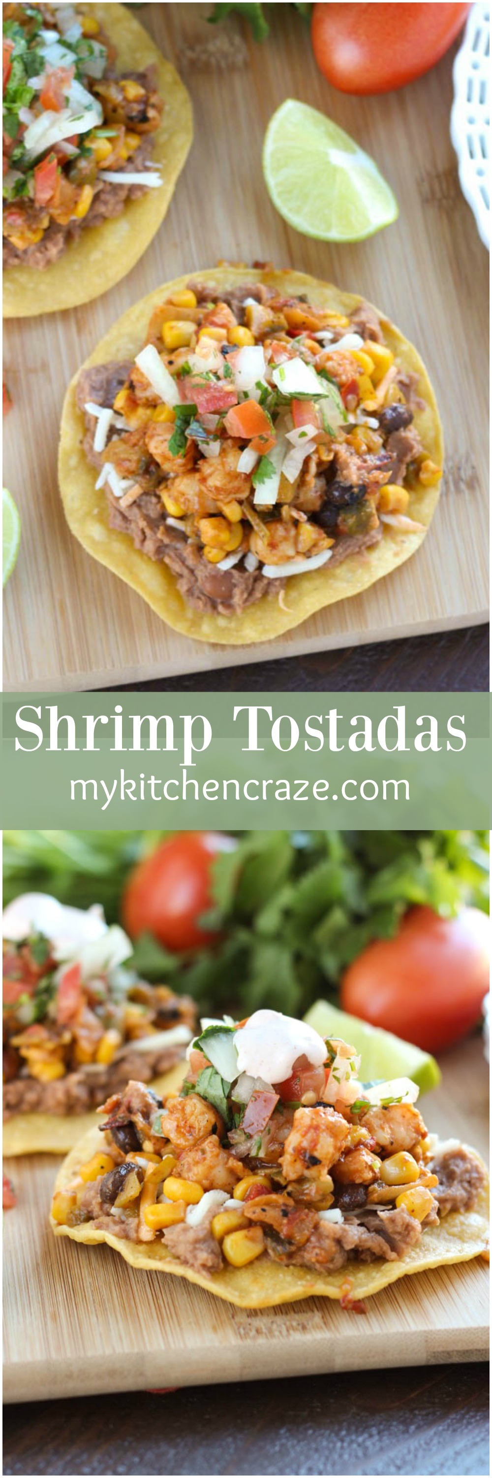 Shrimp Tostadas ~ mykitchencraze.com ~ Enjoy these delicious and scrumptious Shrimp Tostadas in your home. Filled with all sorts of veggies and delicious shrimp. These tostadas will be a winner in your home. #ShrimpItUp [ad]