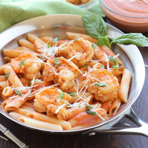 Shrimp and Vodka Penne Pasta - My Kitchen Craze