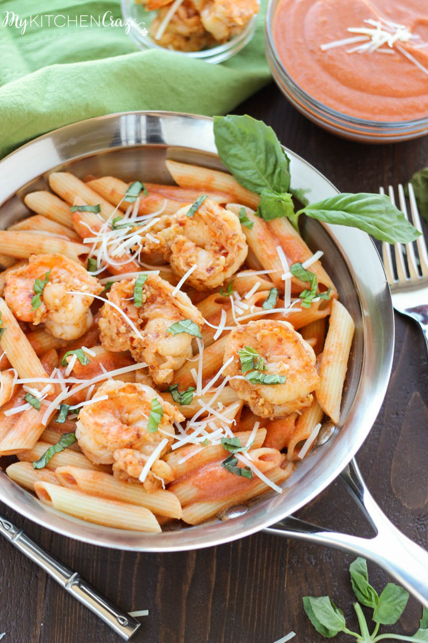 Shrimp and Vodka Penne Pasta - My Kitchen Craze