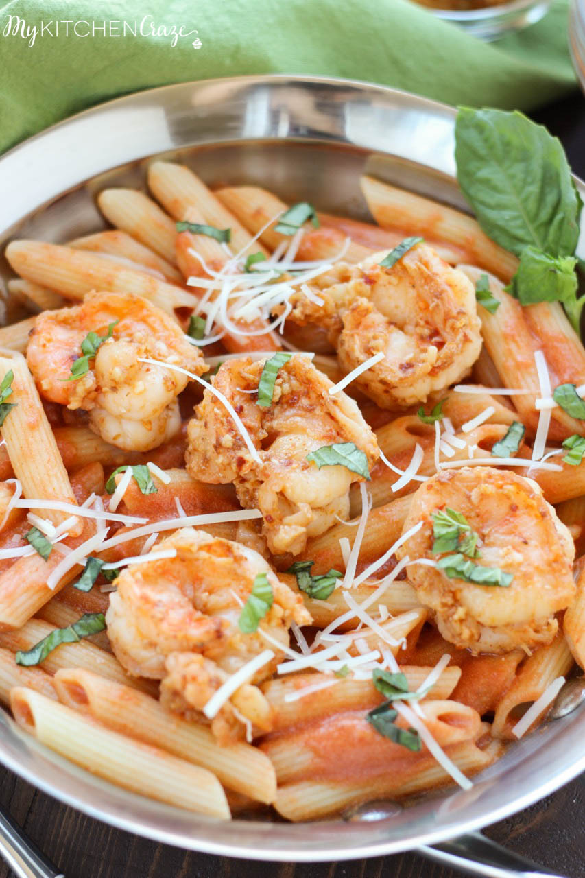 Shrimp and Vodka Penne Pasta - My Kitchen Craze