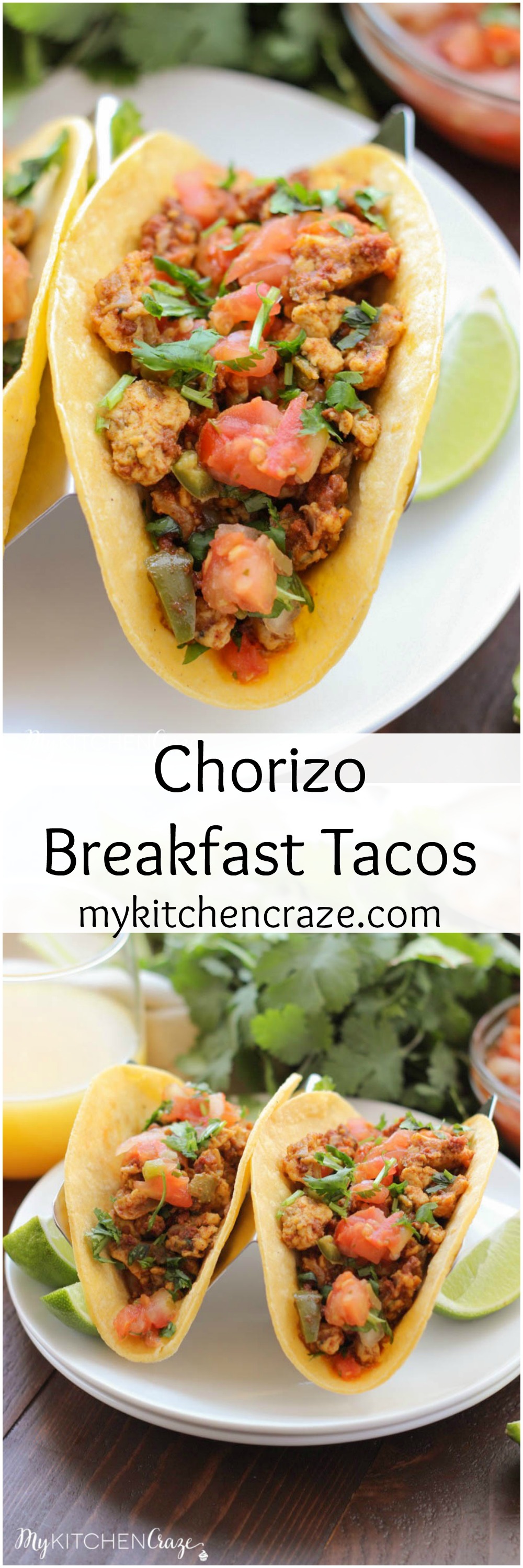Chorizo Breakfast Tacos ~ mykitchencraze.com