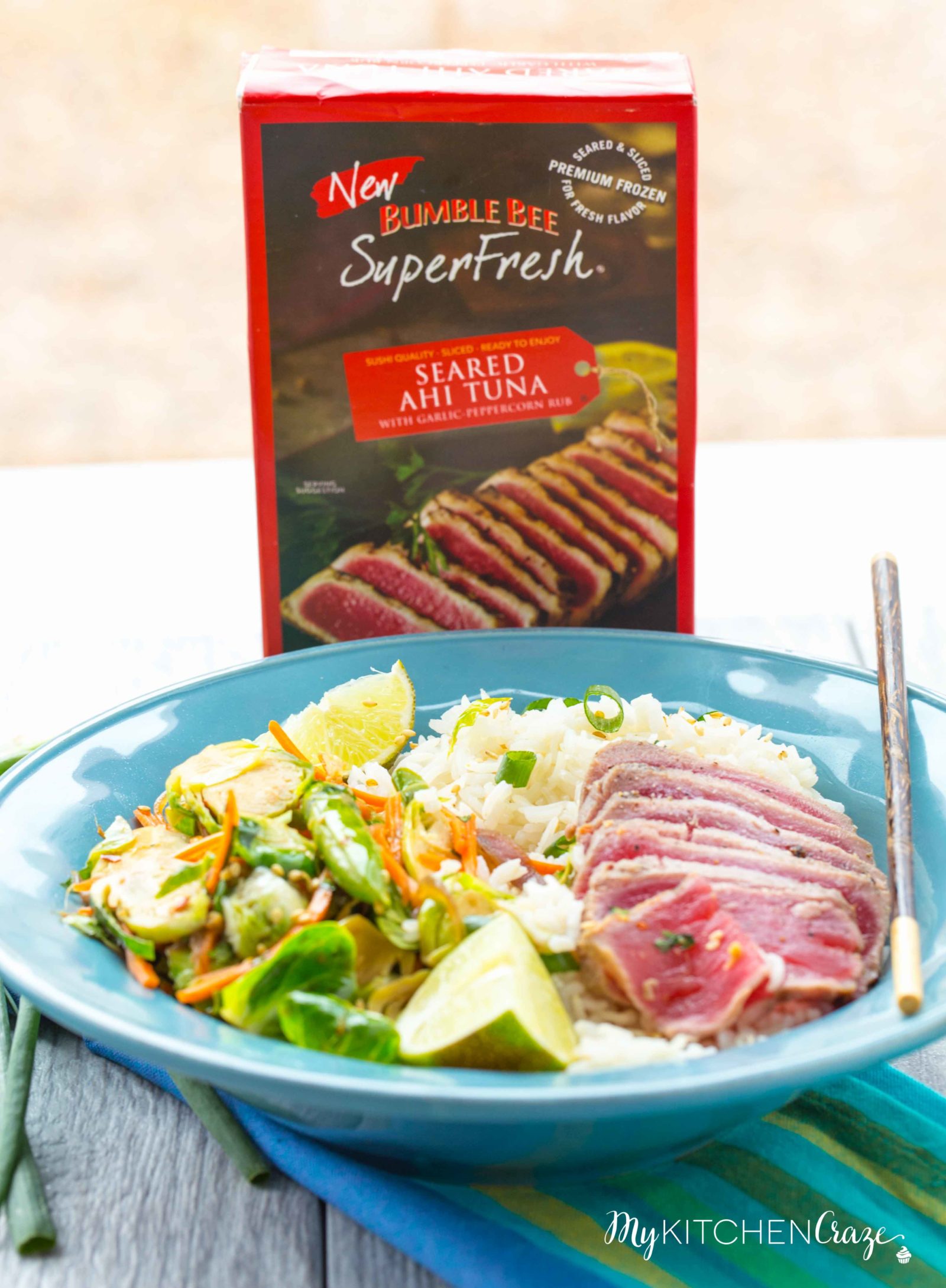 Ahi Tuna Rice Bowls ~ mykitchencraze.com ~ Enjoy these delicious Ahi Tuna Rice Bowls for dinner. These rice bowls are loaded with sautéed vegetables and fresh quality Ahi Tuna! Have a healthy delicious meal on your table within 30 minutes!