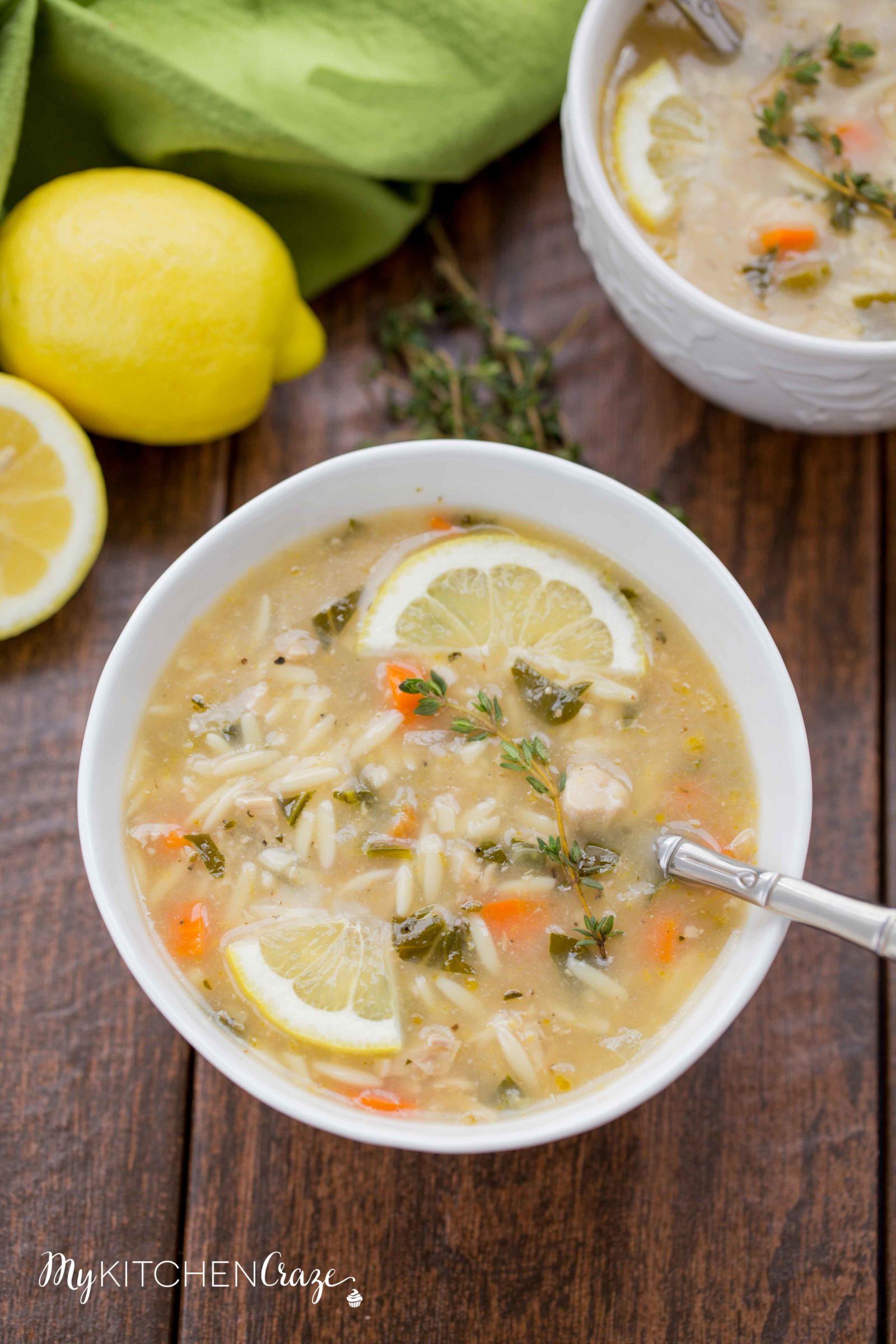 Lemon Orzo Soup ~ mykitchencraze.com ~ Enjoy this delicious soup any time of the year. Perfect when you're under the weather or just craving a light refreshing soup!