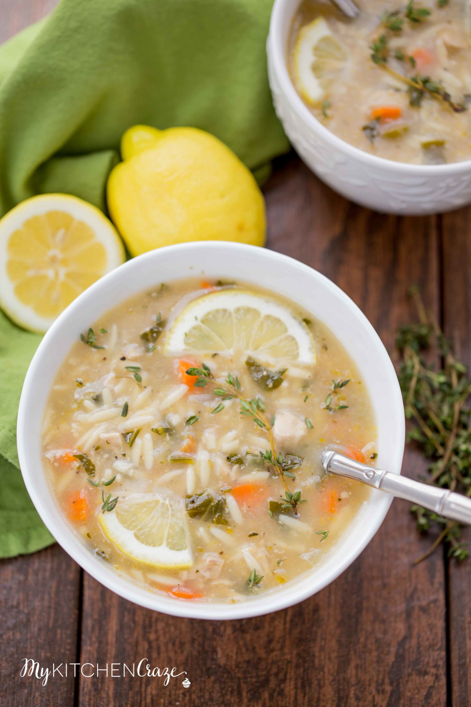 Lemon Orzo Soup ~ mykitchencraze.com ~ Enjoy this delicious soup any time of the year. Perfect when you're under the weather or just craving a light refreshing soup!