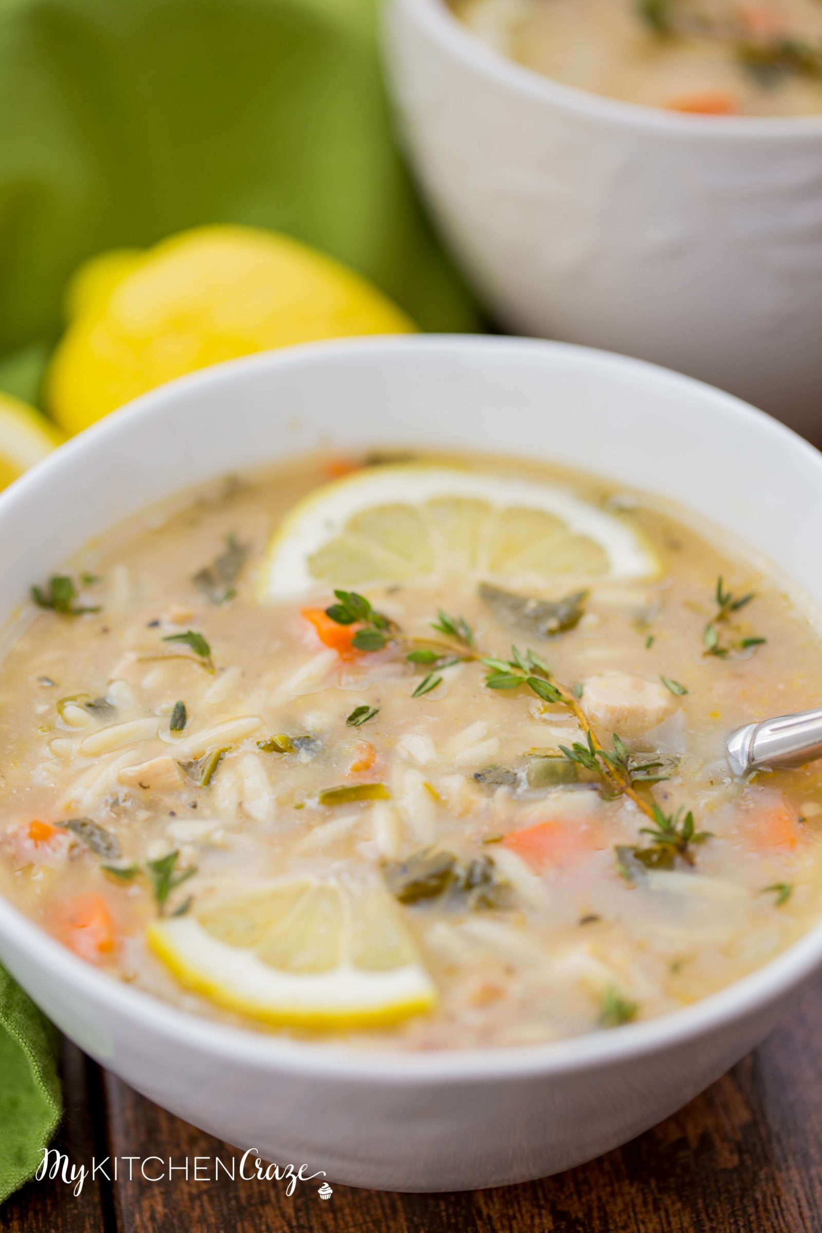 Lemon Orzo Soup ~ mykitchencraze.com ~ Enjoy this delicious soup any time of the year. Perfect when you're under the weather or just craving a light refreshing soup!