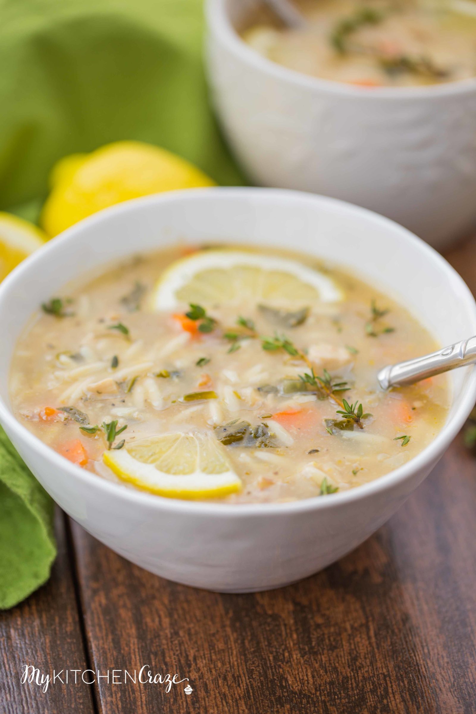 Lemon Orzo Soup ~ mykitchencraze.com ~ Enjoy this delicious soup any time of the year. Perfect when you're under the weather or just craving a light refreshing soup!