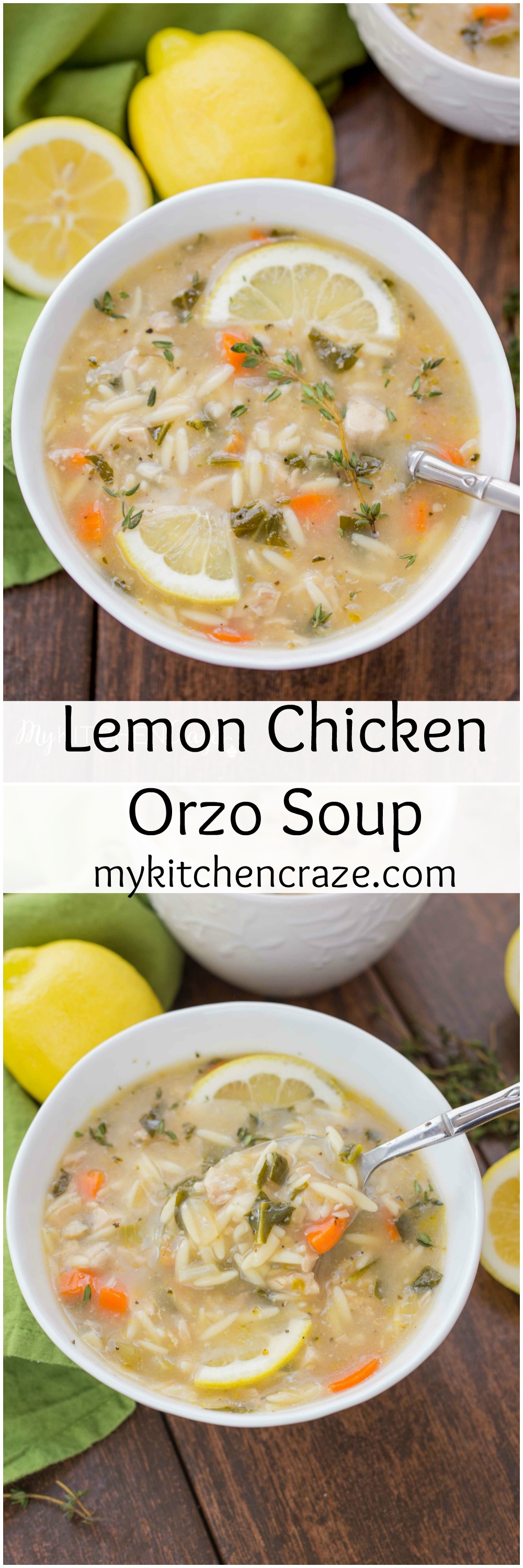 Lemon Orzo Soup ~ mykitchencraze.com ~ Enjoy this delicious soup any time of the year. Perfect when you're under the weather or just craving a light refreshing soup!