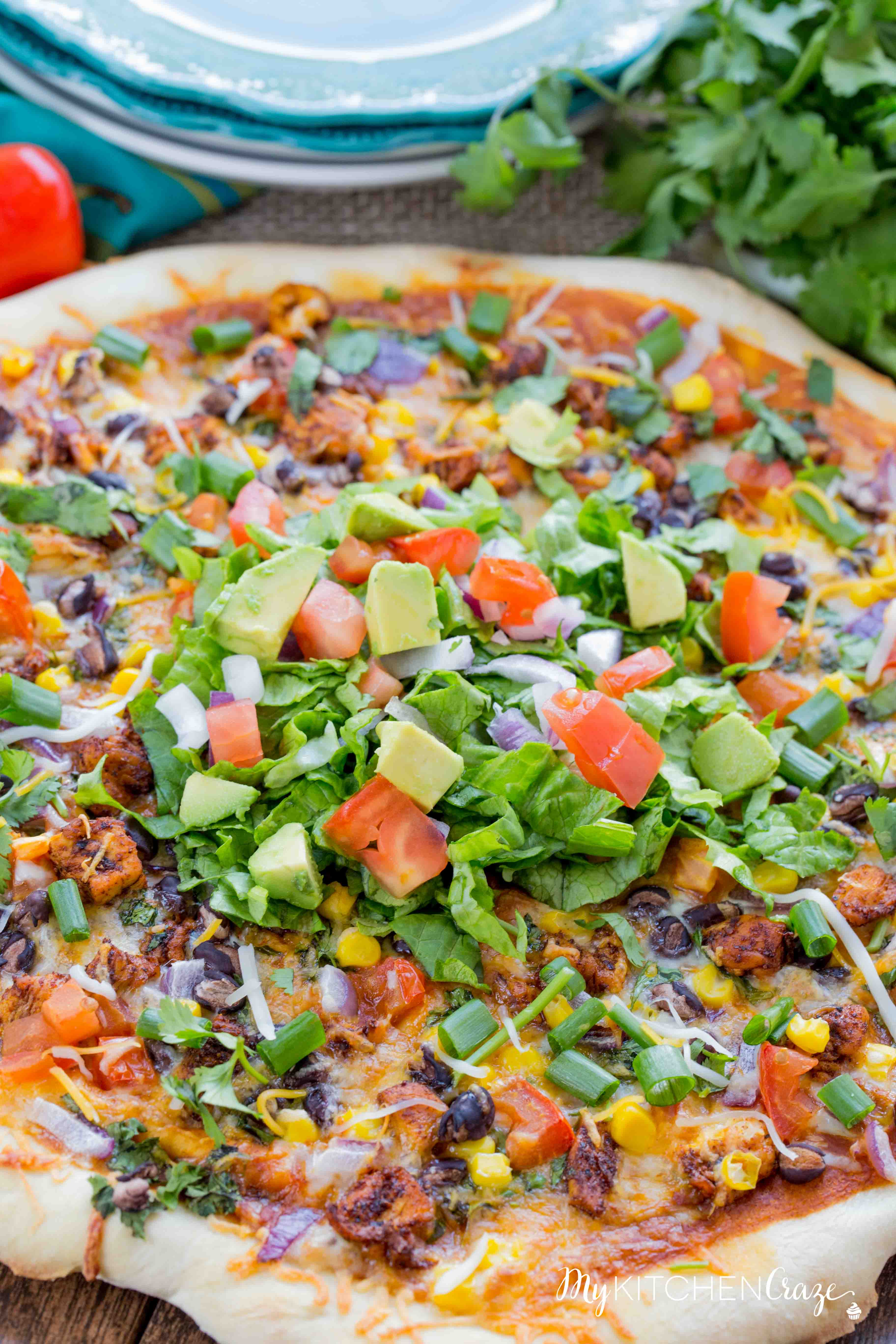 Chicken Taco Pizza - My Kitchen Craze