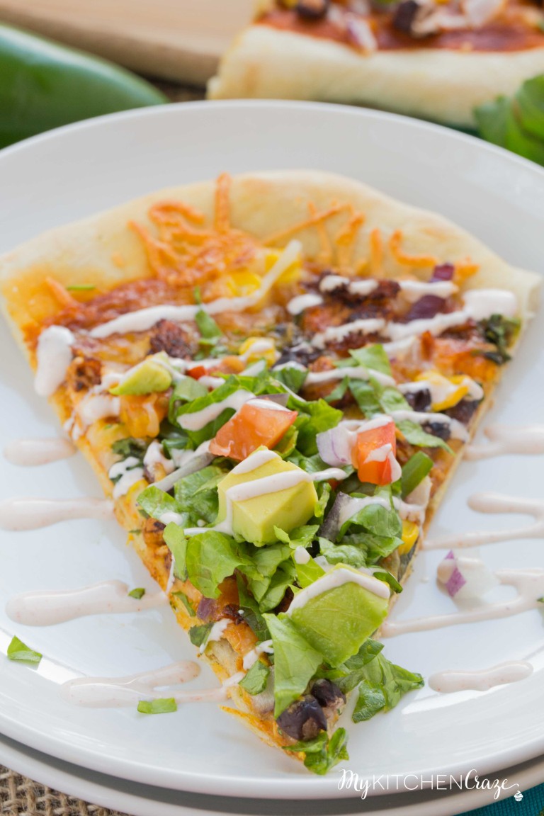 Chicken Taco Pizza - My Kitchen Craze