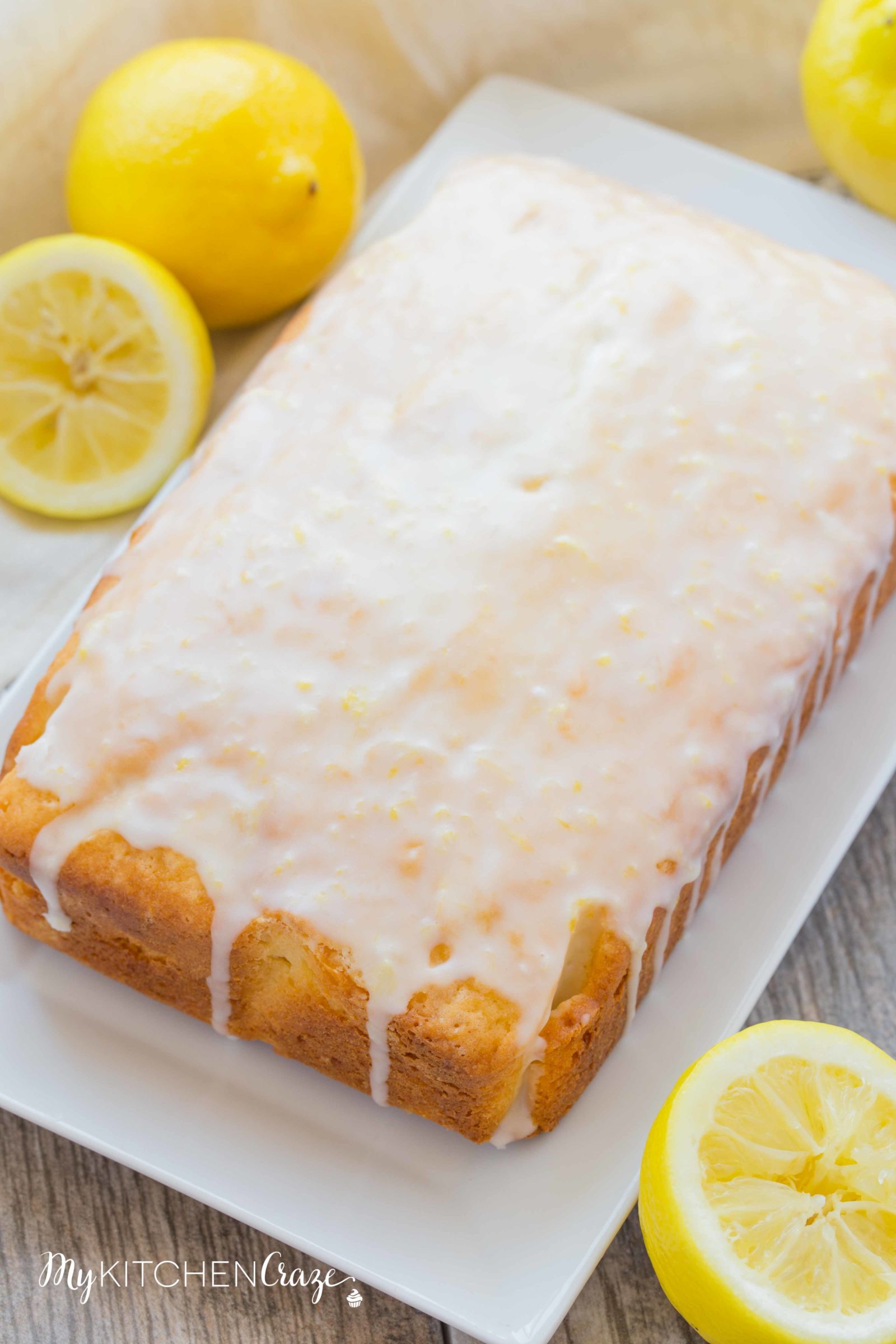 Lemon Yogurt Loaf Cake ~ mykitchencraze.com ~ Lemon yogurt cake is the perfect dessert for the whole family. It's moist and the lemon flavor is delicious.