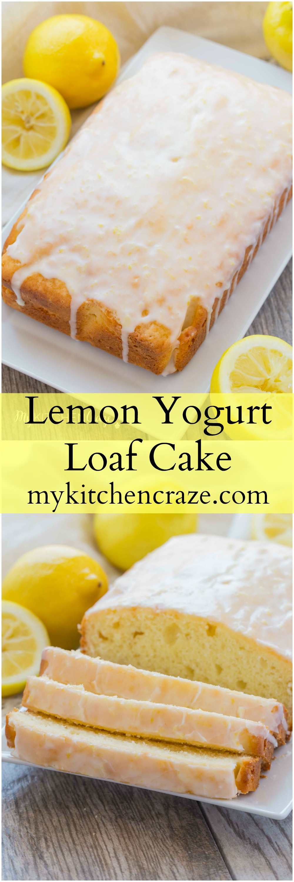 Lemon Yogurt Loaf Cake ~ mykitchencraze.com ~ Lemon yogurt cake is the perfect dessert for the whole family. It's moist and the lemon flavor is delicious.