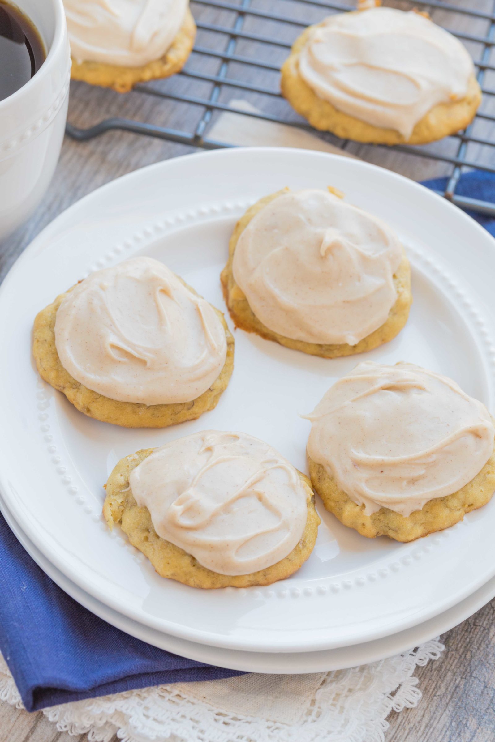 Banana Cookies with Browned Butter Frosting - My Kitchen Craze