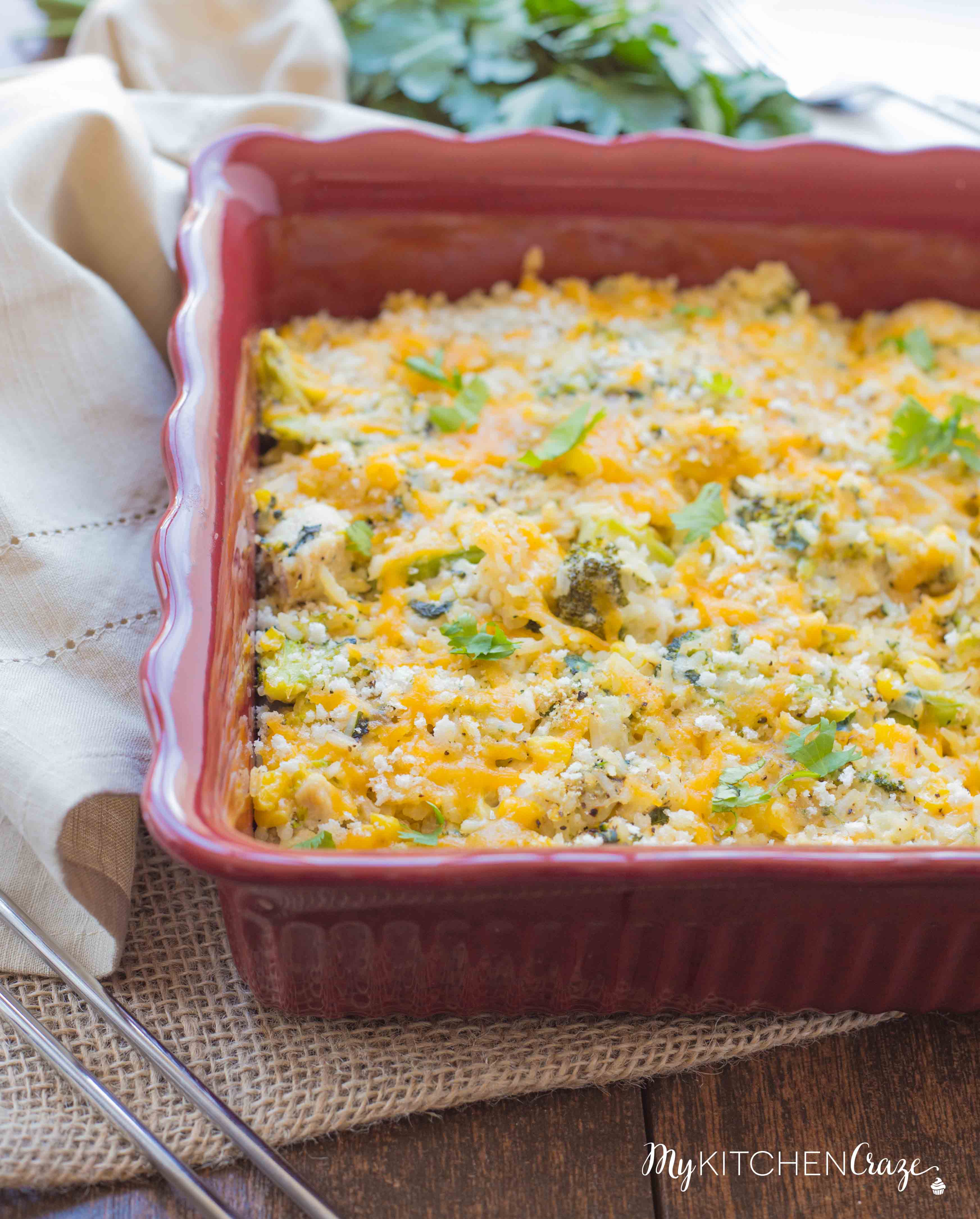 Vegetable And Cheesy Chicken Rice Casserole My Kitchen Craze