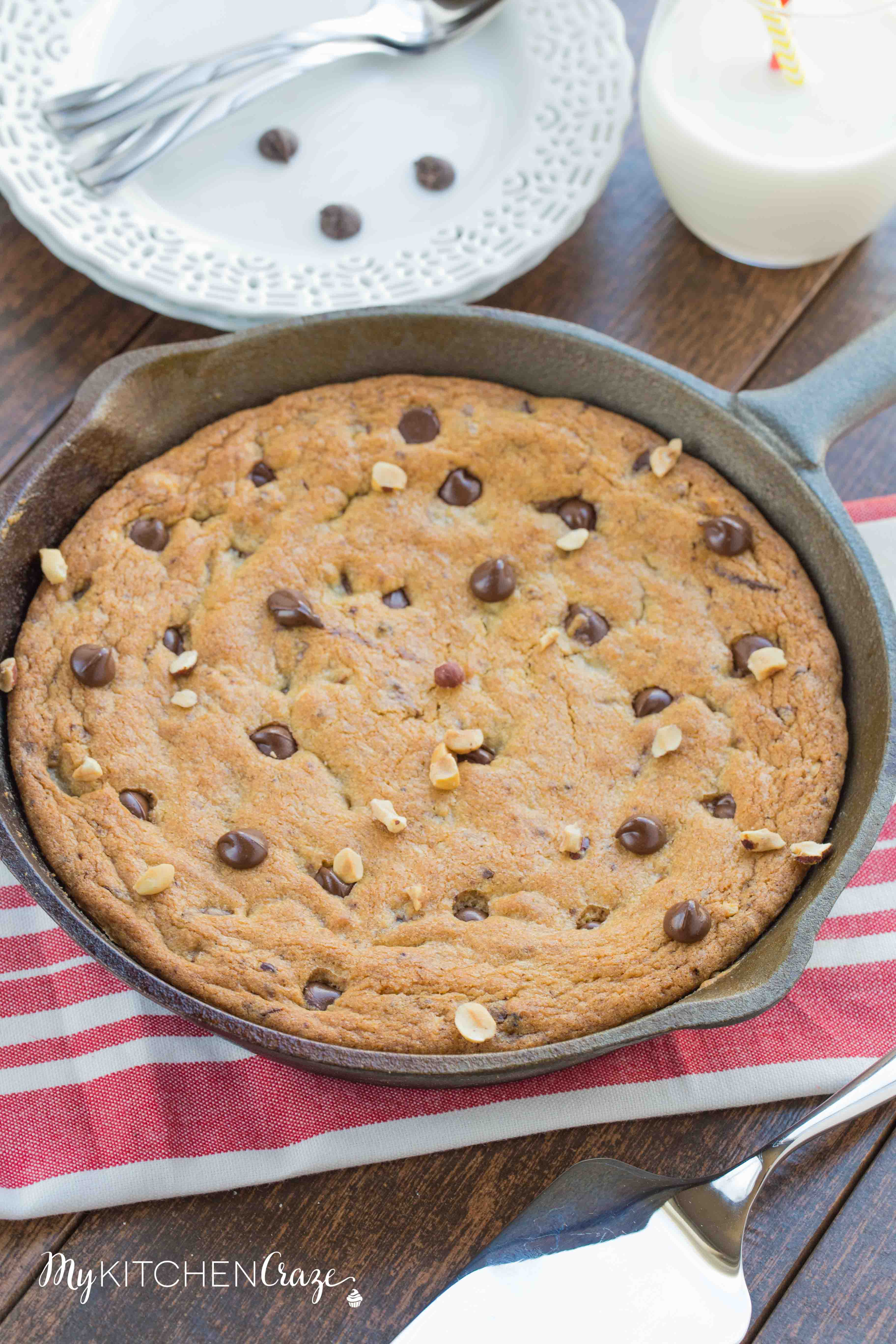 Chocolate Chip Hazelnut Skillet Cookie ~ mykitchencraze.com