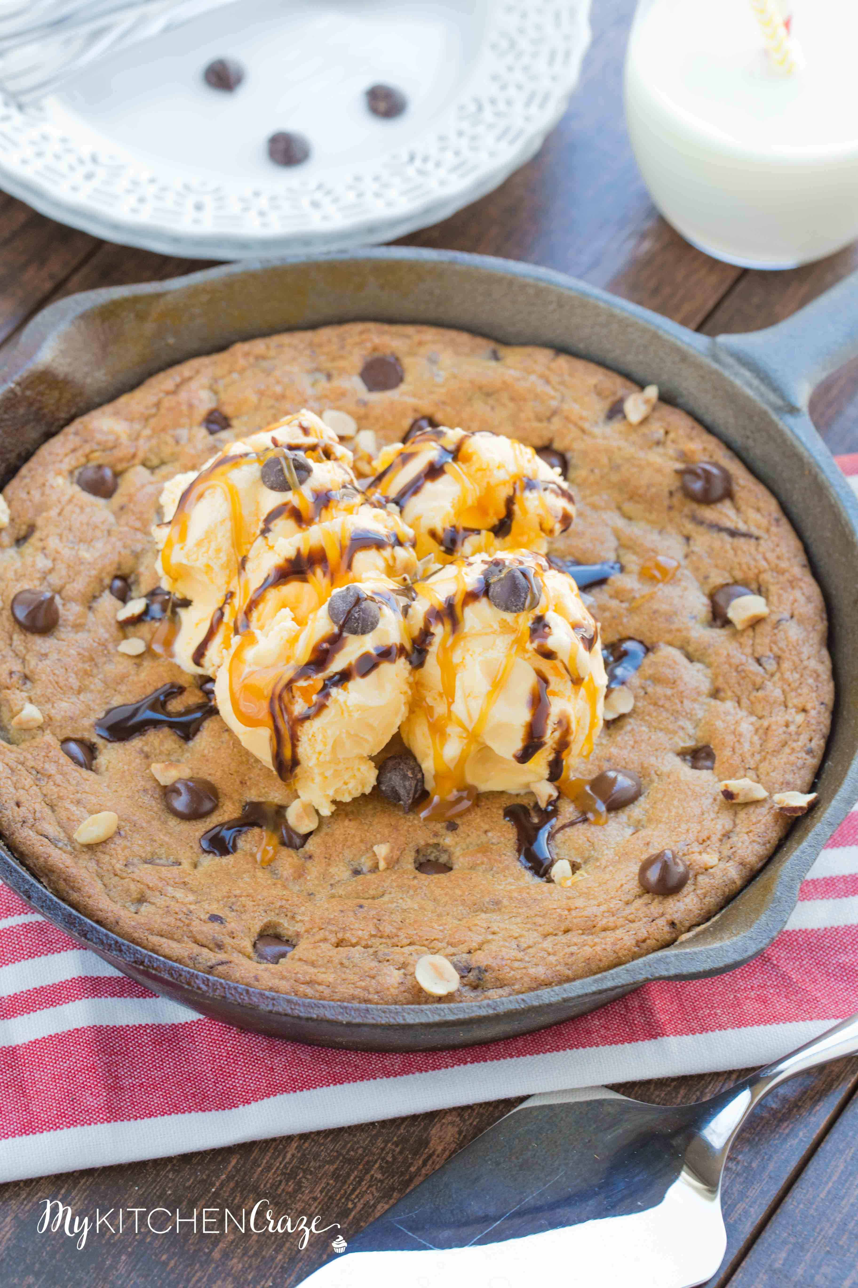 Chocolate Chip Hazelnut Skillet Cookie ~ mykitchencraze.com