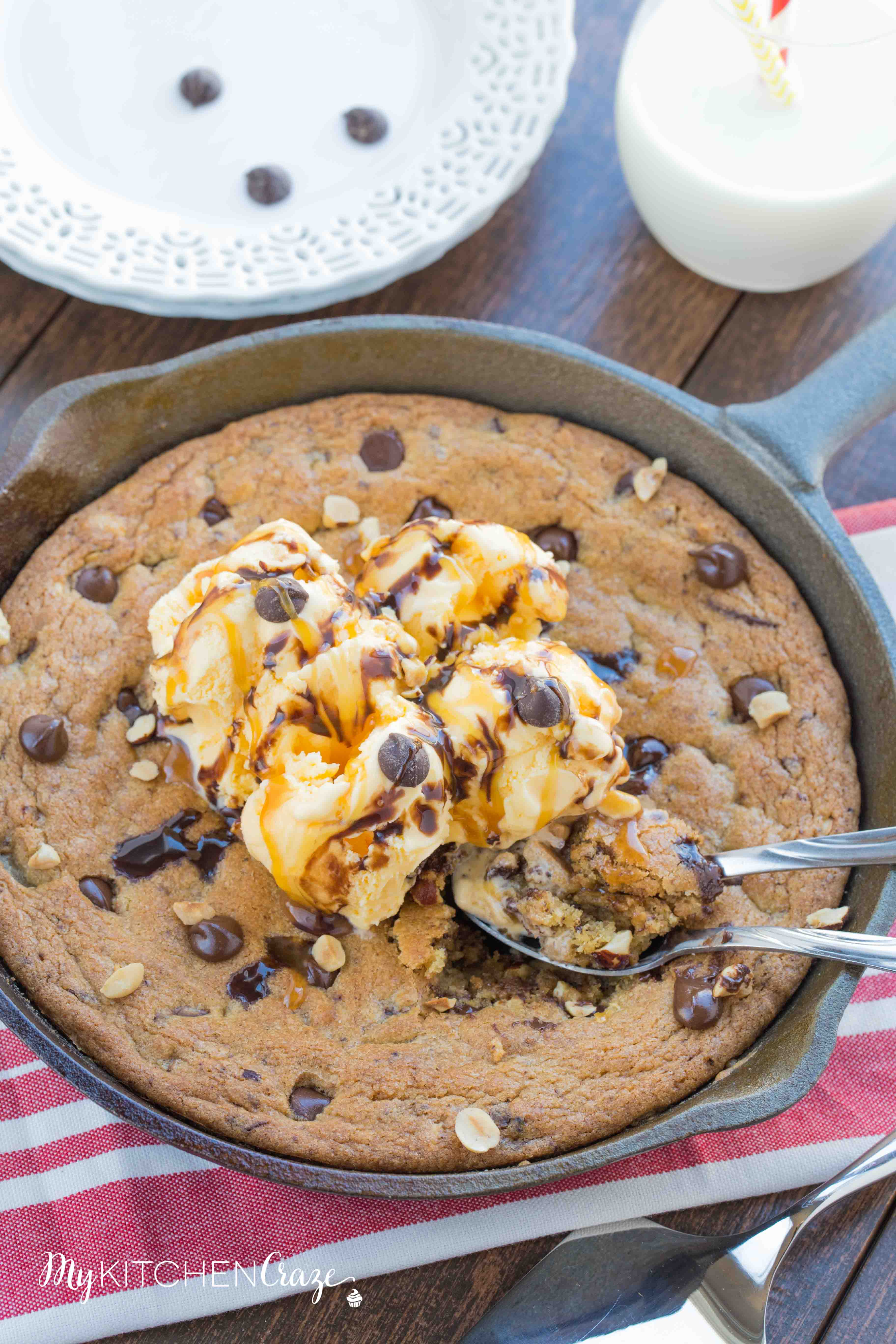 Chocolate Chip Hazelnut Skillet Cookie ~ mykitchencraze.com