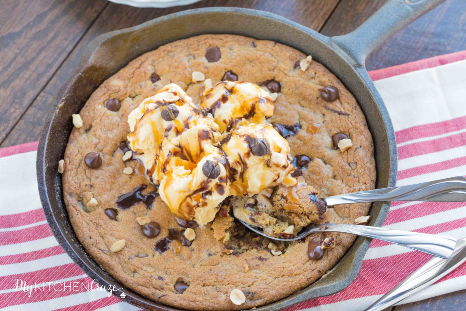 Chocolate Chip Hazelnut Skillet Cookie ~ mykitchencraze.com