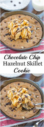 Chocolate Chip Hazelnut Skillet Cookie ~ mykitchencraze.com