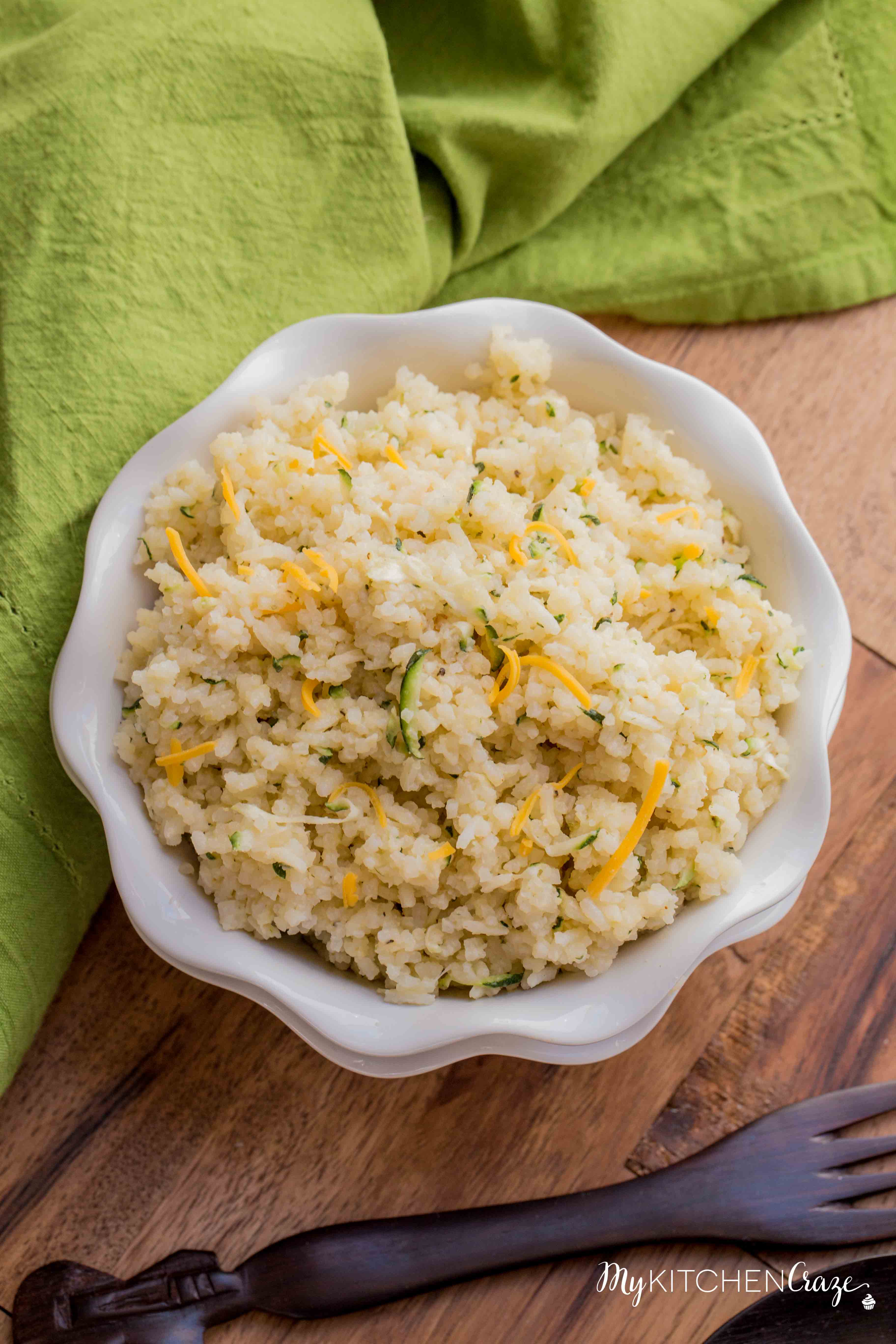 Zucchini Cheese Rice ~ mykitchencraze.com ~ Perfect side dish for any meal! Easy to make and tastes yummy!