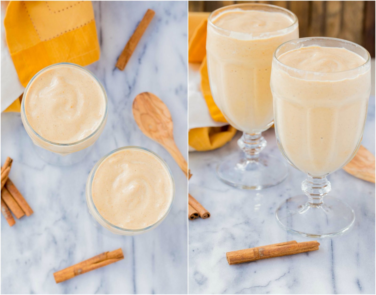 Pumpkin Spice Milkshake ~ mykitchencraze.com ~ Start your Fall season off right and make this delicious Pumpkin Spice Milkshake. Filled with all the pumpkin flavors, it's like a piece of pumpkin pie in a drink. Yum!