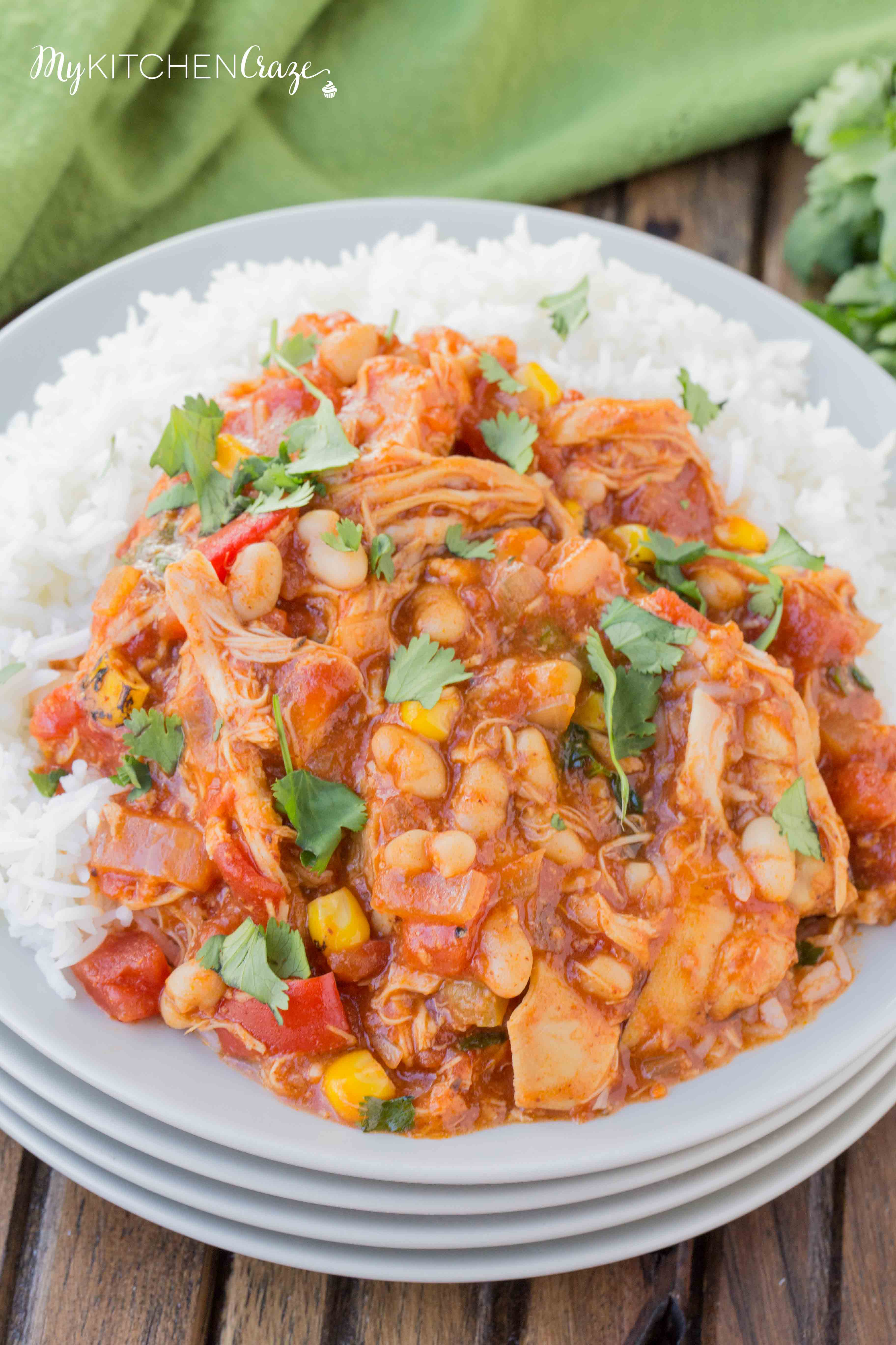 Slow Cooker Spanish Chicken ~ mykitchencraze.com ~ Put everything in the slow cooker and come home to a delicious meal waiting for you! Perfect with a side of rice or mashed potatoes!