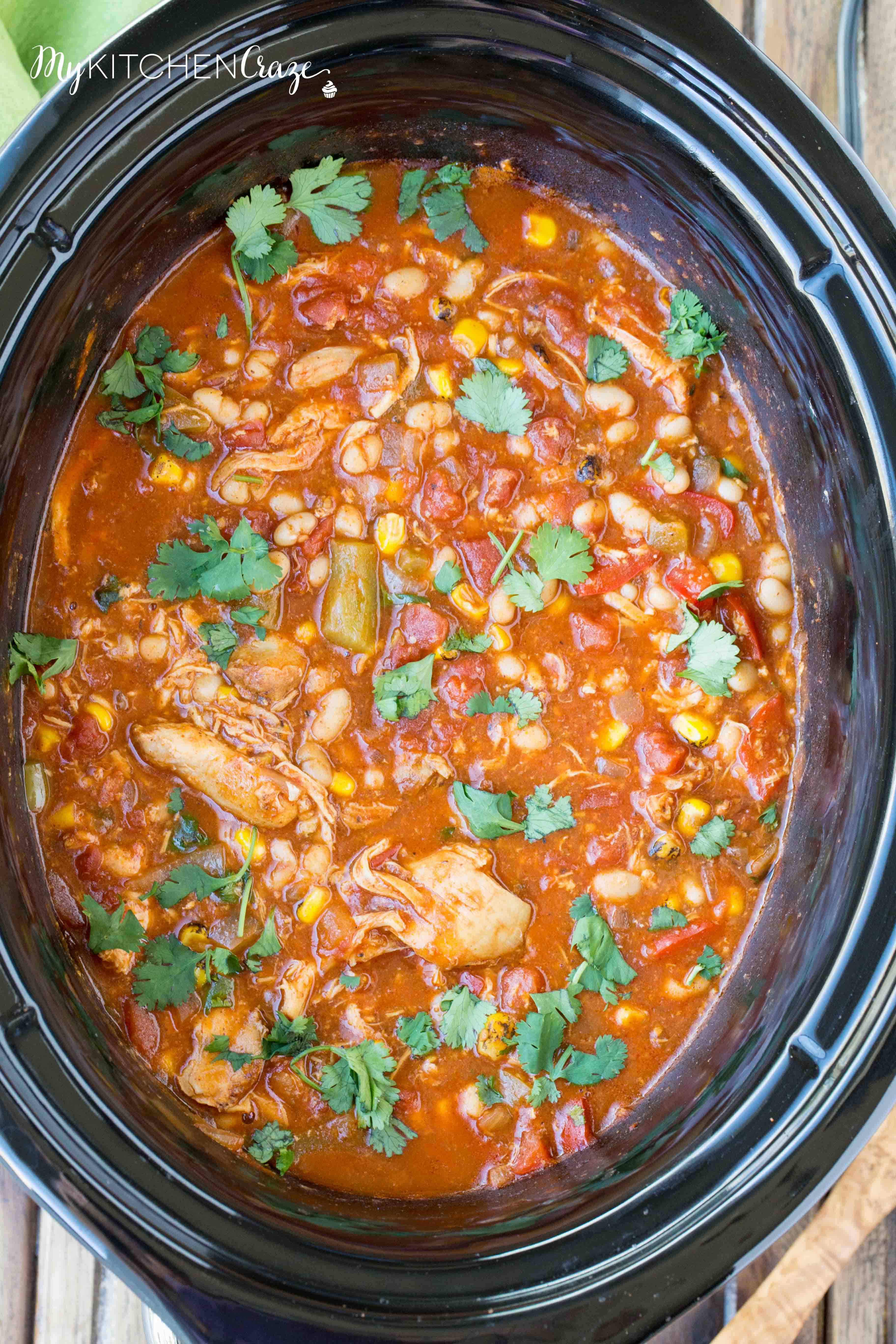 Slow Cooker Spanish Chicken ~ mykitchencraze.com ~ Put everything in the slow cooker and come home to a delicious meal waiting for you! Perfect with a side of rice or mashed potatoes!